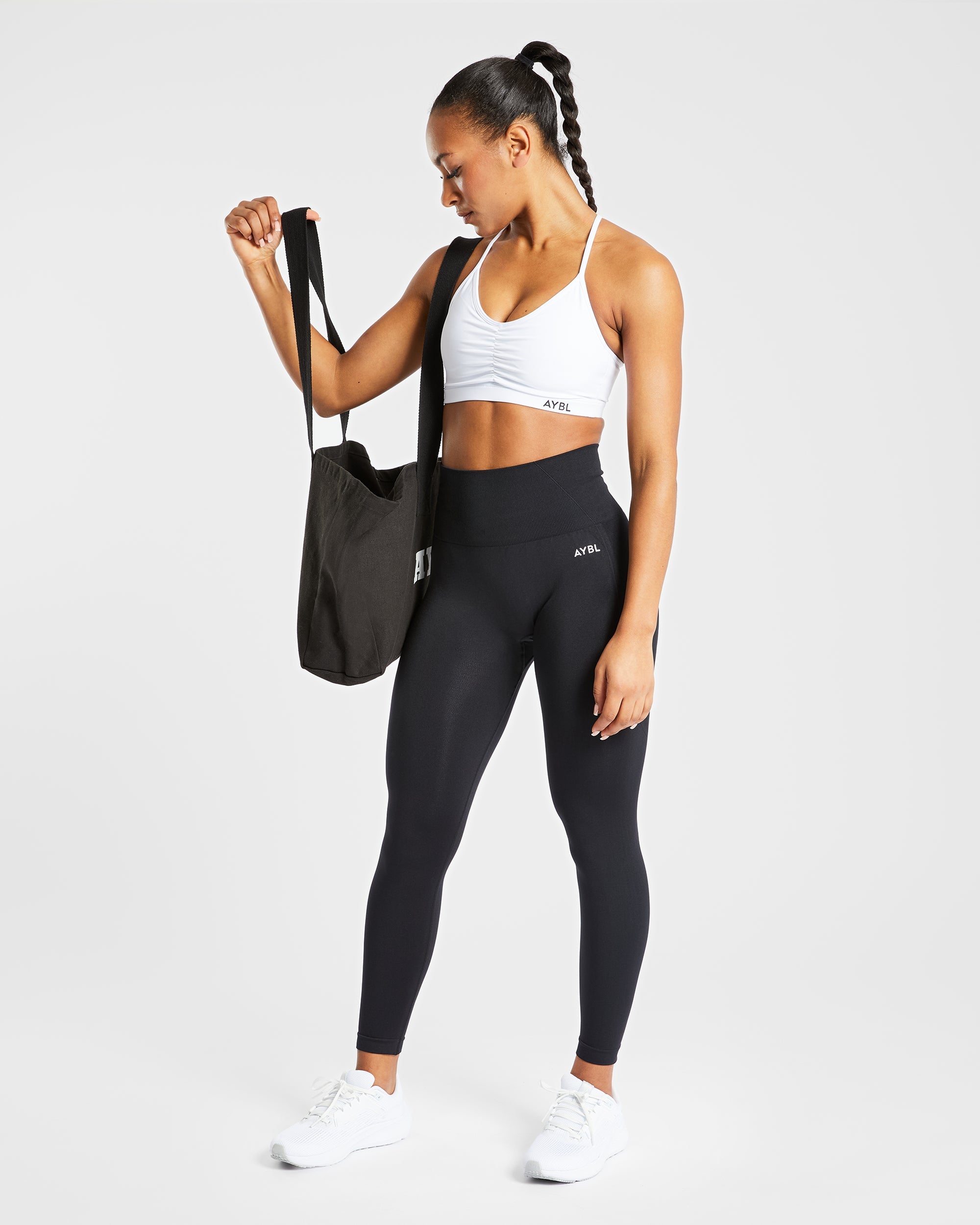 Essential Ruched Sports Bra - Blanc