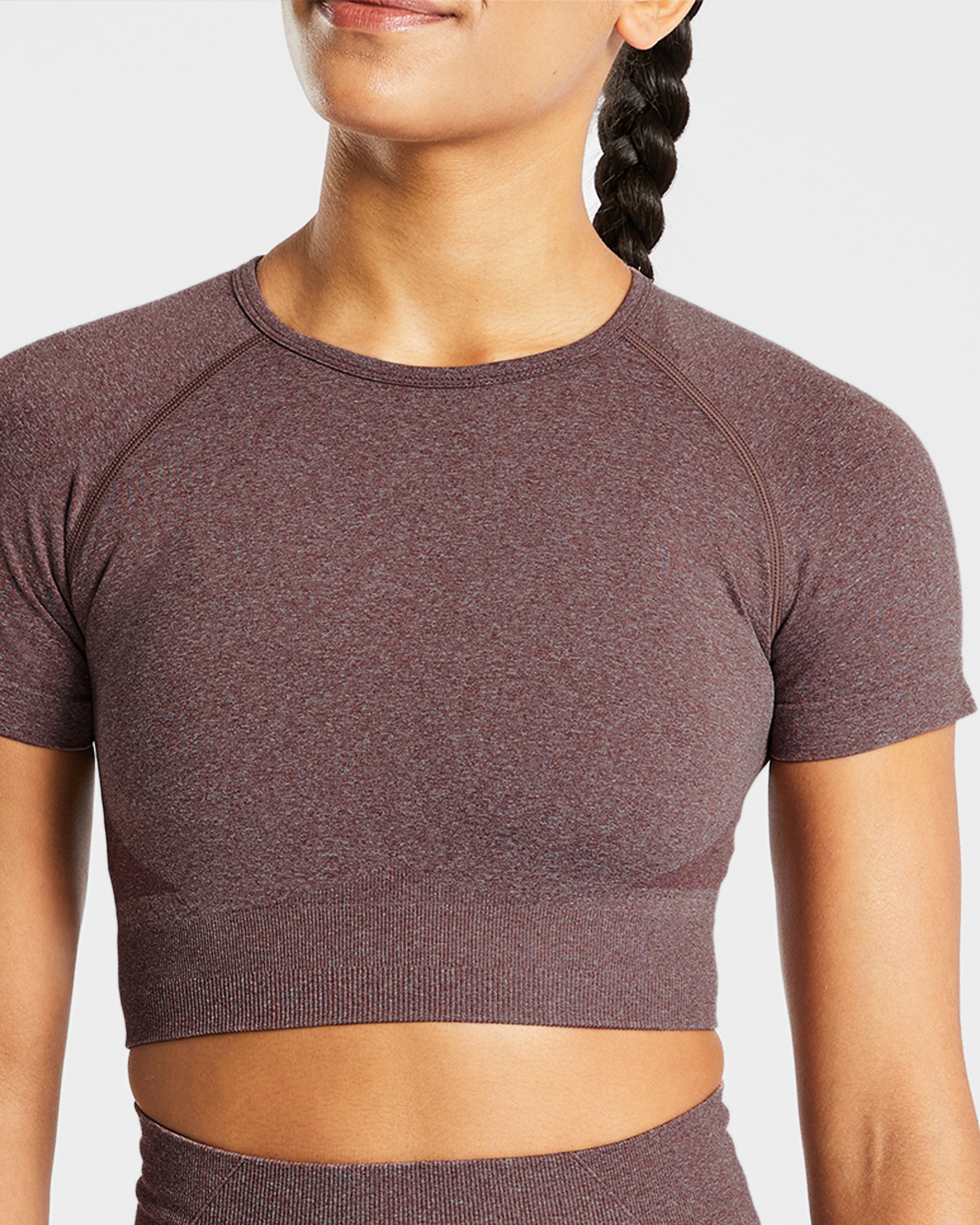 Empower Seamless Crop Top - Marron Marl