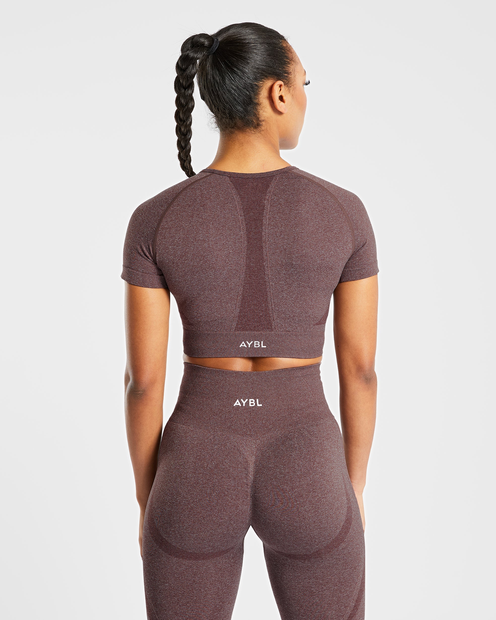 Empower Seamless Crop Top - Marron Marl