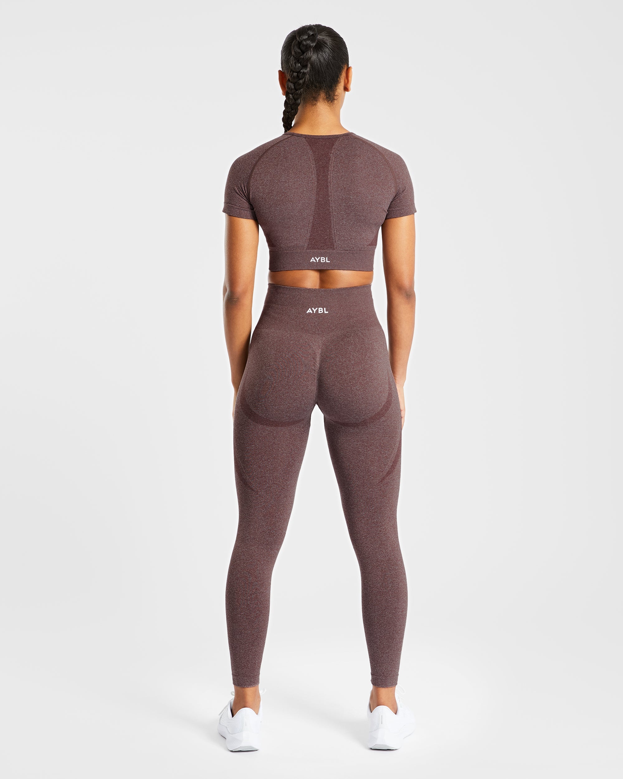 Empower Seamless Crop Top - Marron Marl