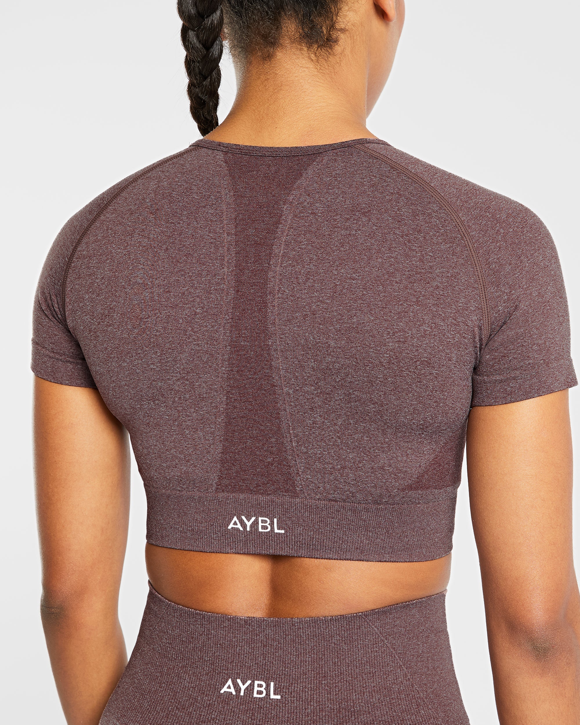 Empower Seamless Crop Top - Marron Marl