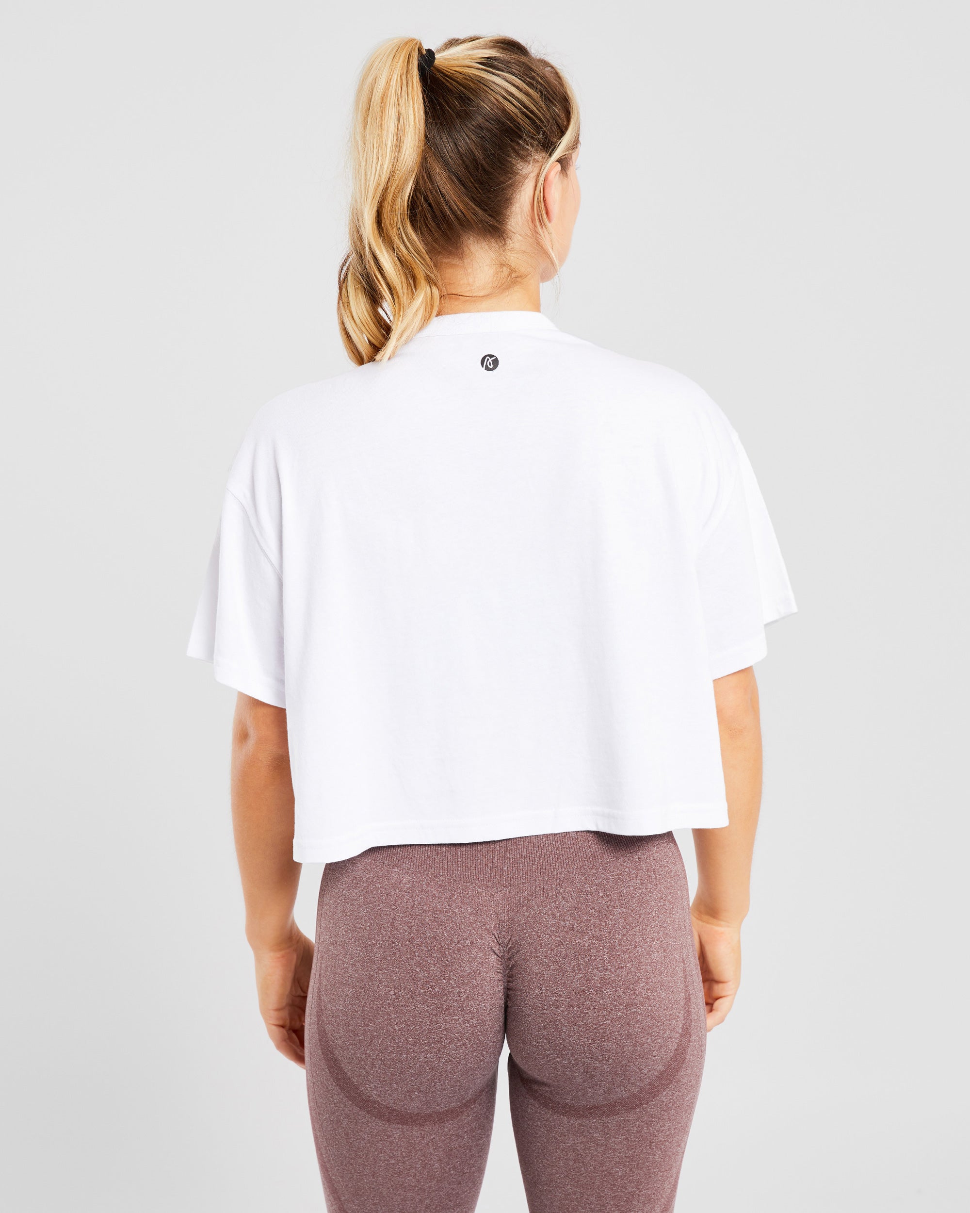 Essential Oversized Crop T Shirt - Blanc