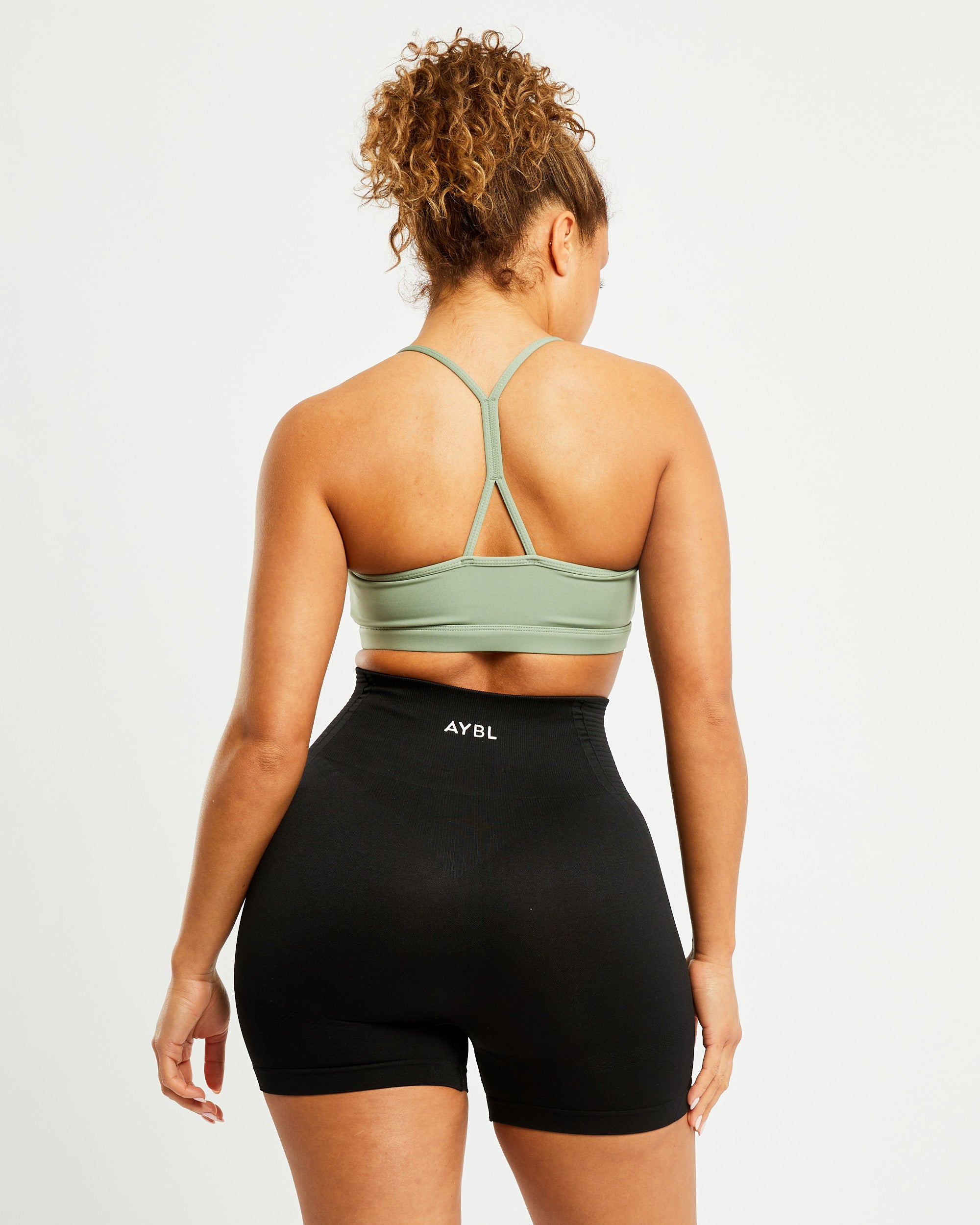 Essential Ruched Sports Bra - Olive Vert