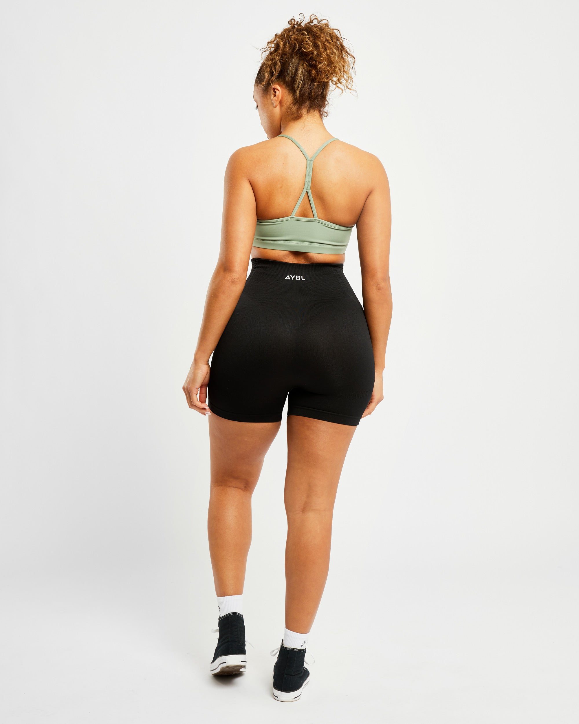 Essential Ruched Sports Bra - Olive Vert