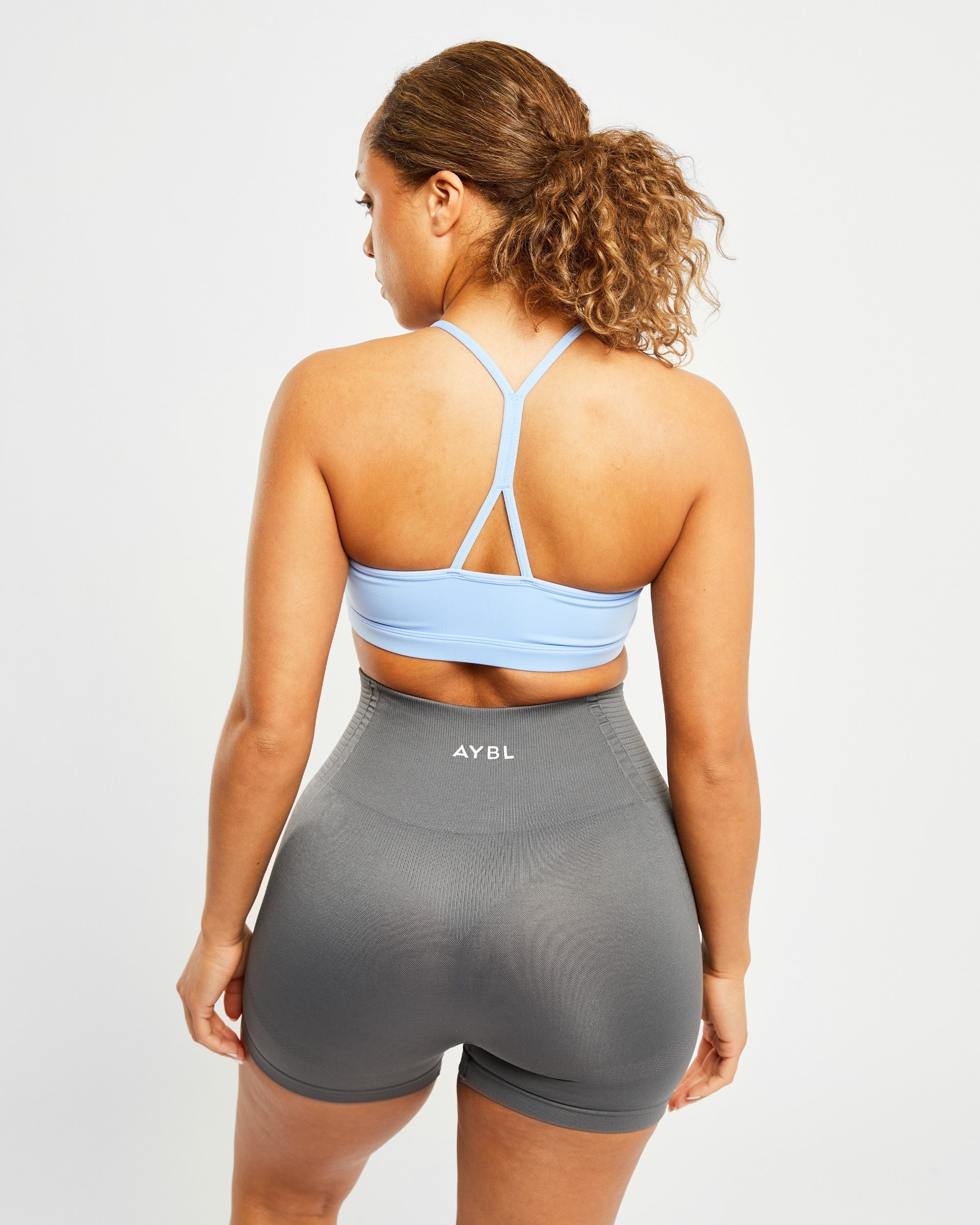 Essential Ruched Sports Bra - Powder Bleu