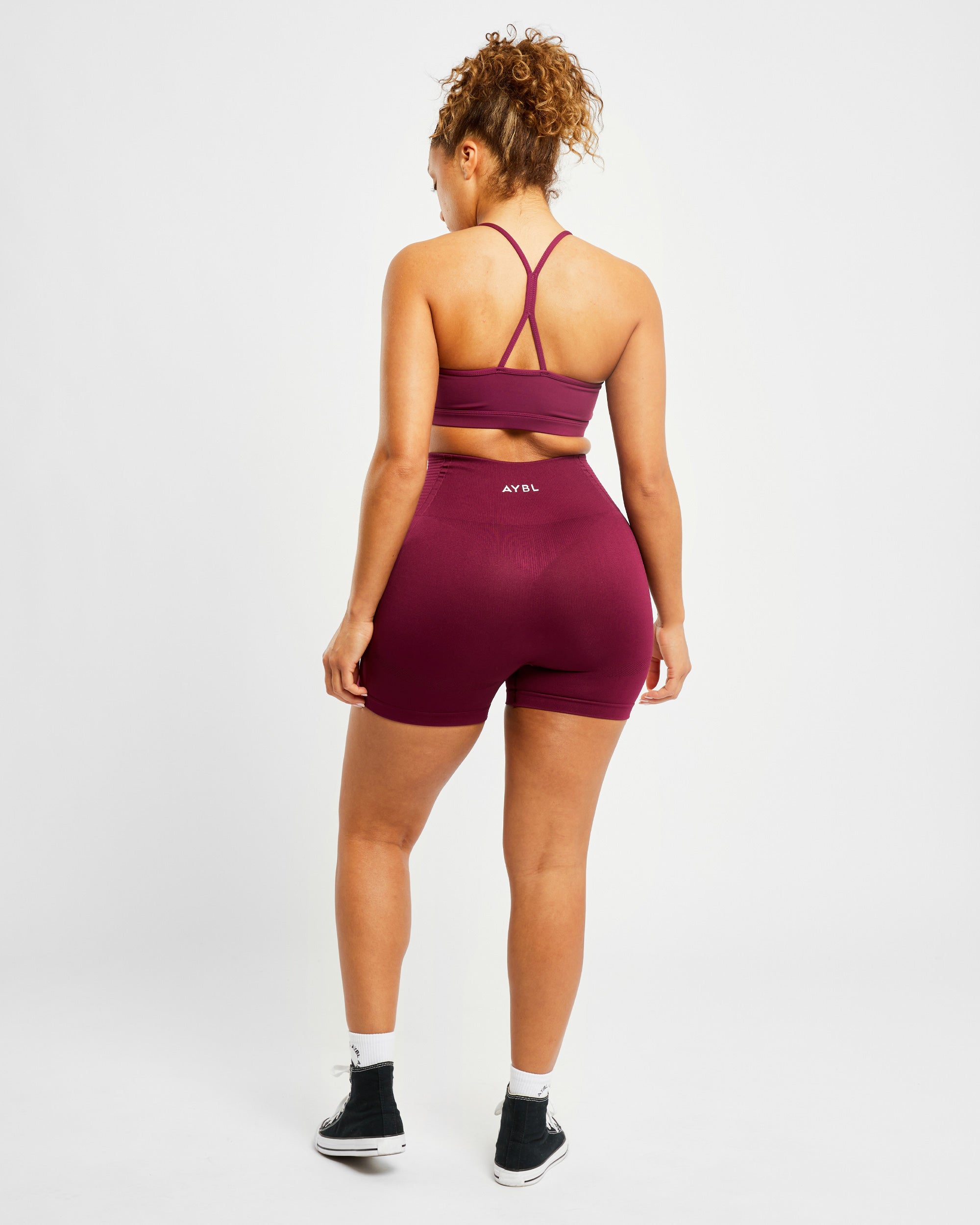 Essential Ruched Sports Bra - Violet Wine