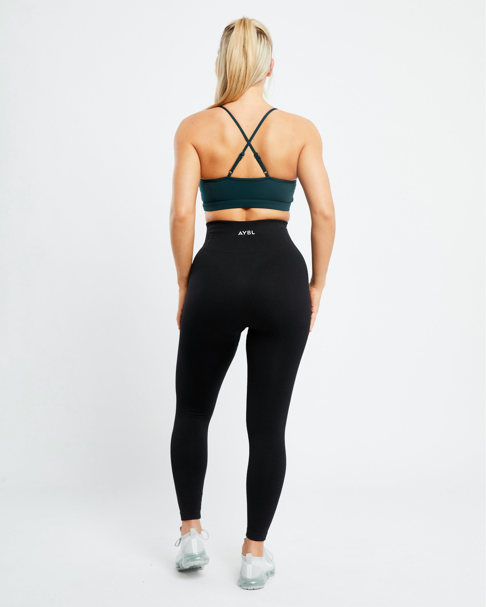 Essential V Neck Sports Bra - Forest Vert