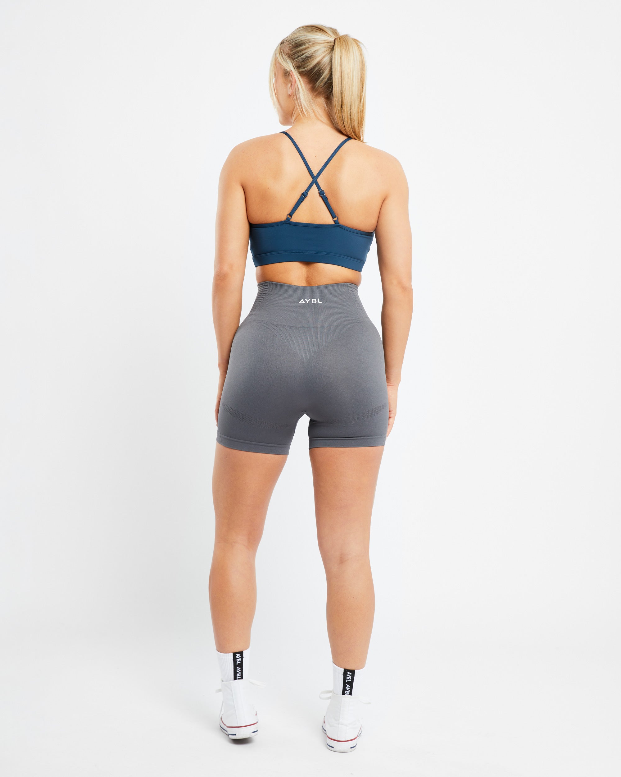 Essential V Neck Sports Bra - Marine Bleu