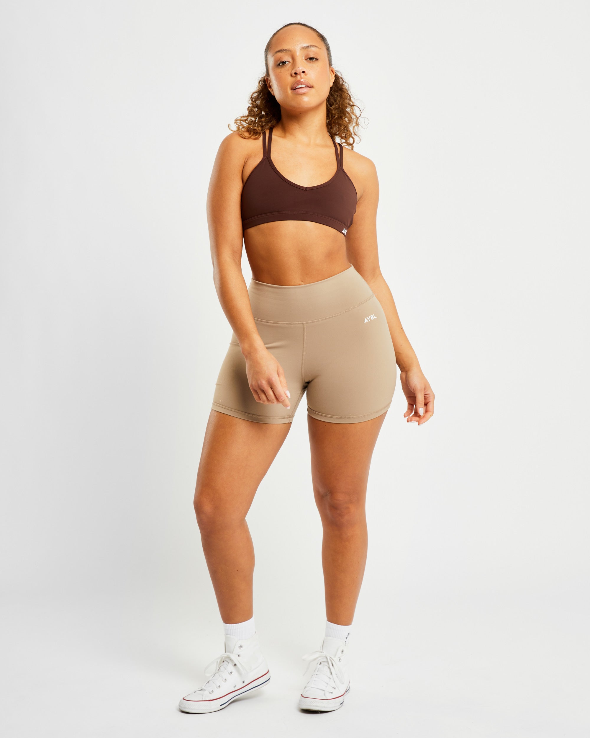 Essential Strappy Sports Bra - Chocolate Marron