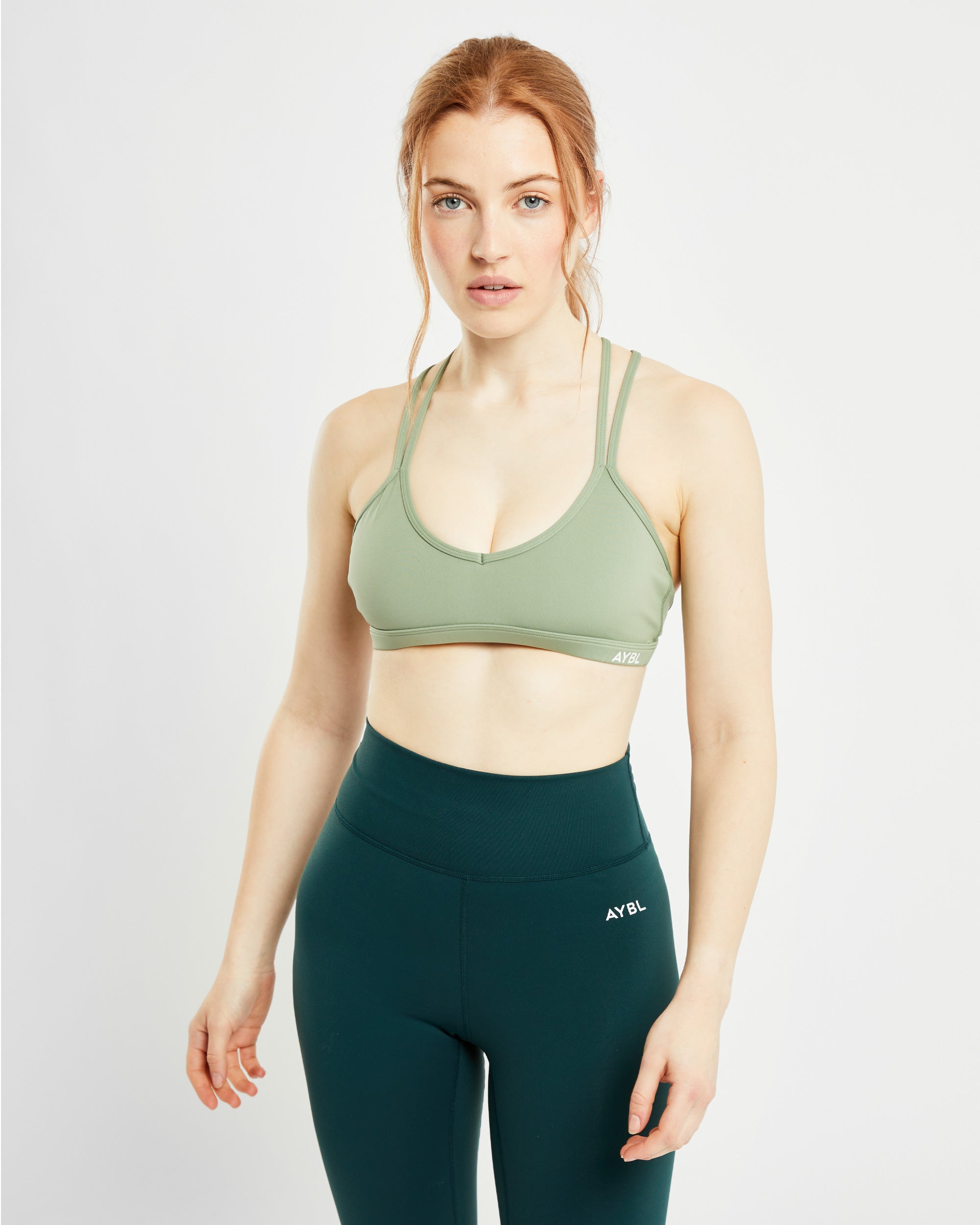 Essential Strappy Sports Bra - Olive Vert