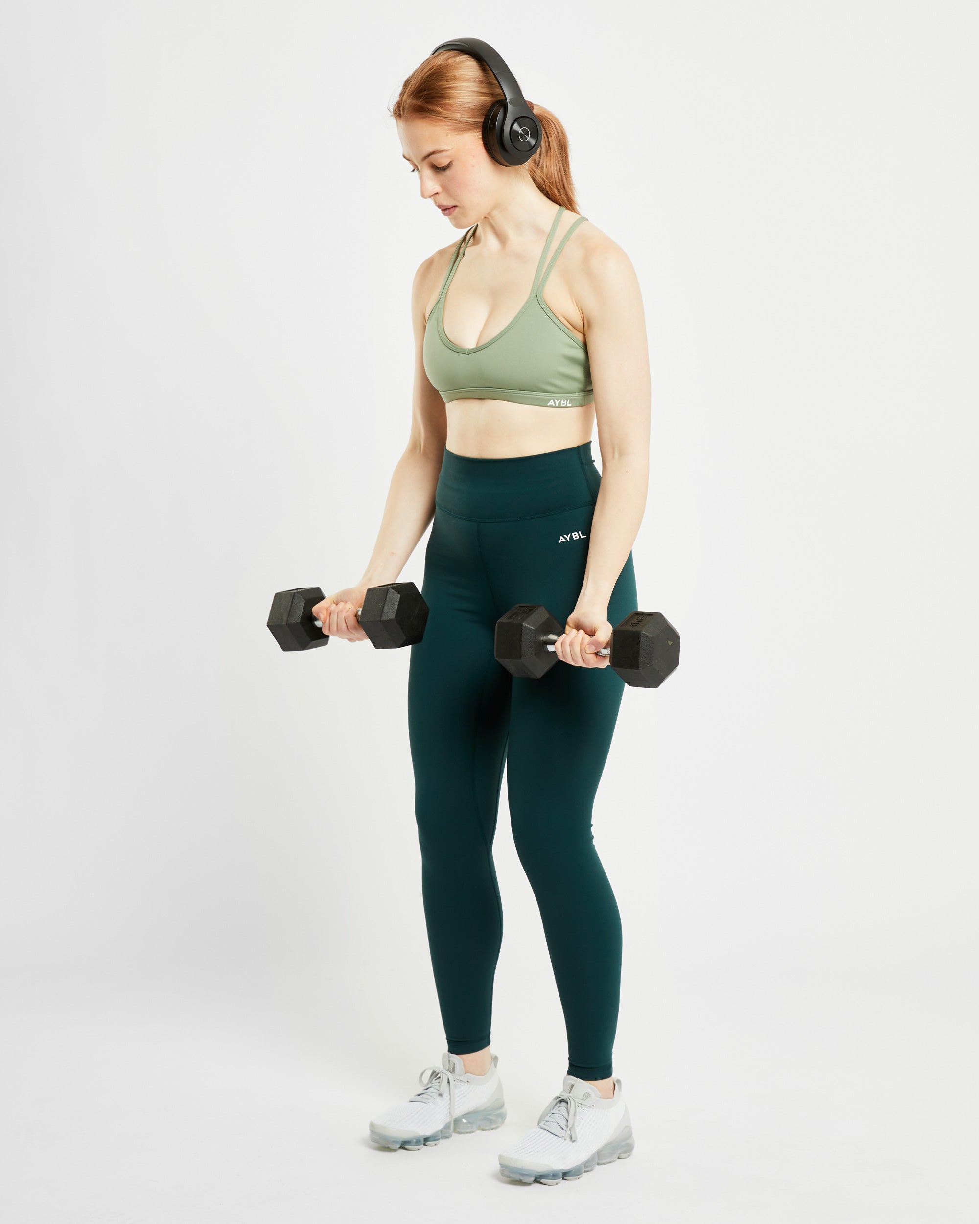 Essential Strappy Sports Bra - Olive Vert