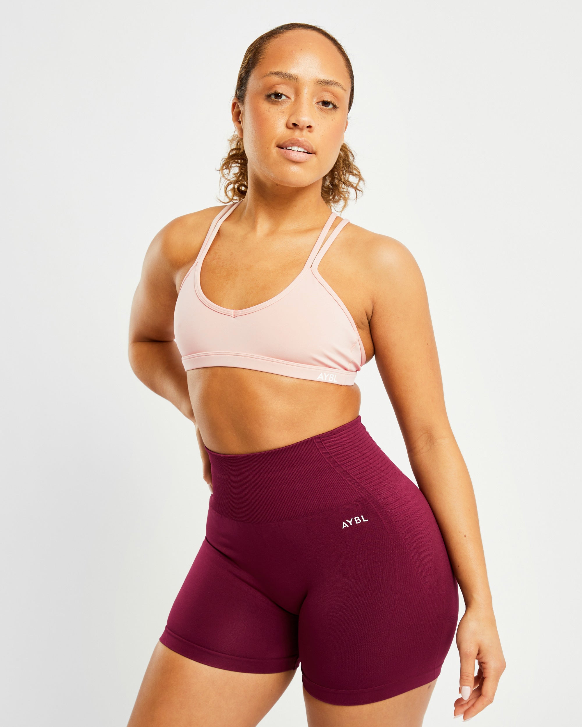 Essential Strappy Sports Bra - Dusty Rose