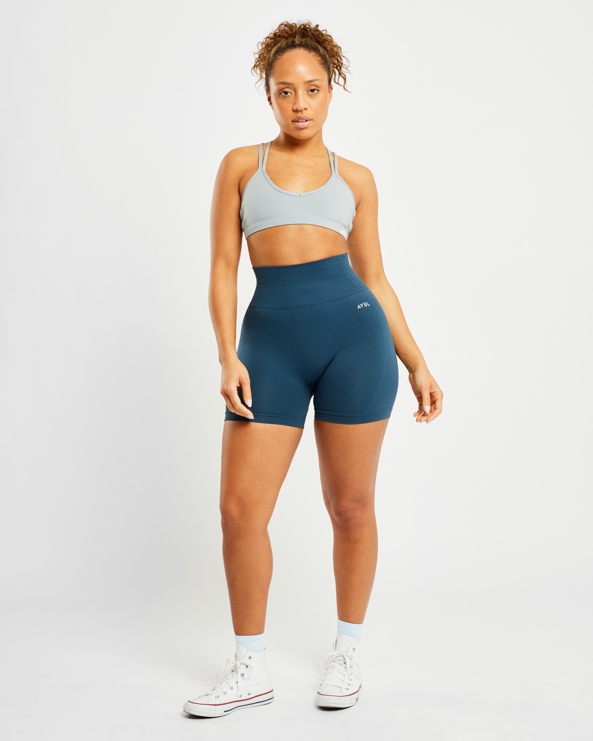 Essential Strappy Sports Bra - Pebble Gris