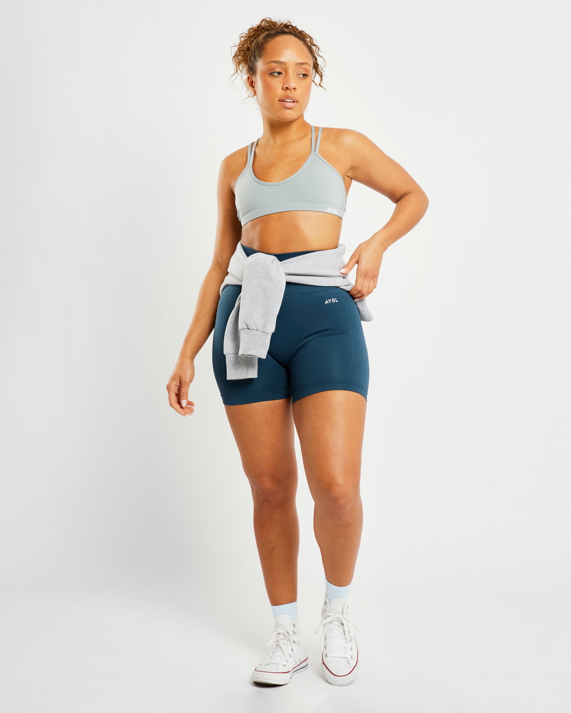 Essential Strappy Sports Bra - Pebble Gris