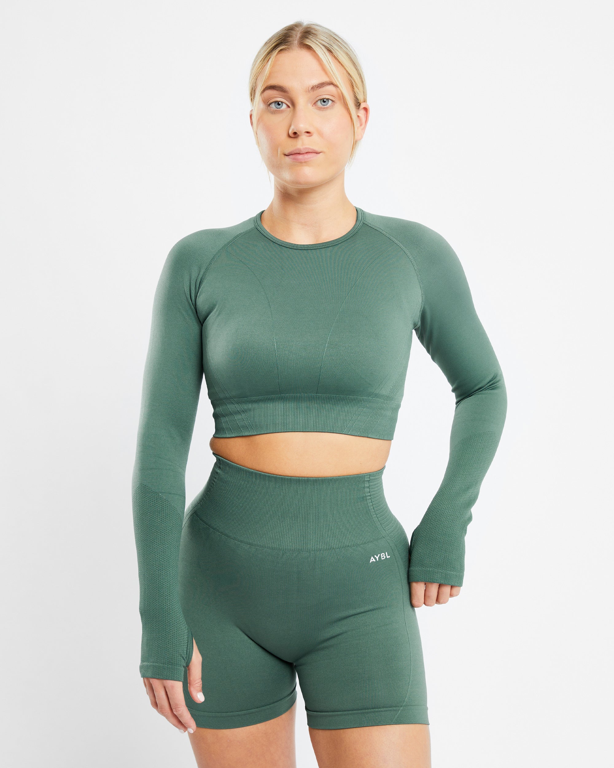 Balance V2 Seamless Long Sleeve Crop Top - Vert