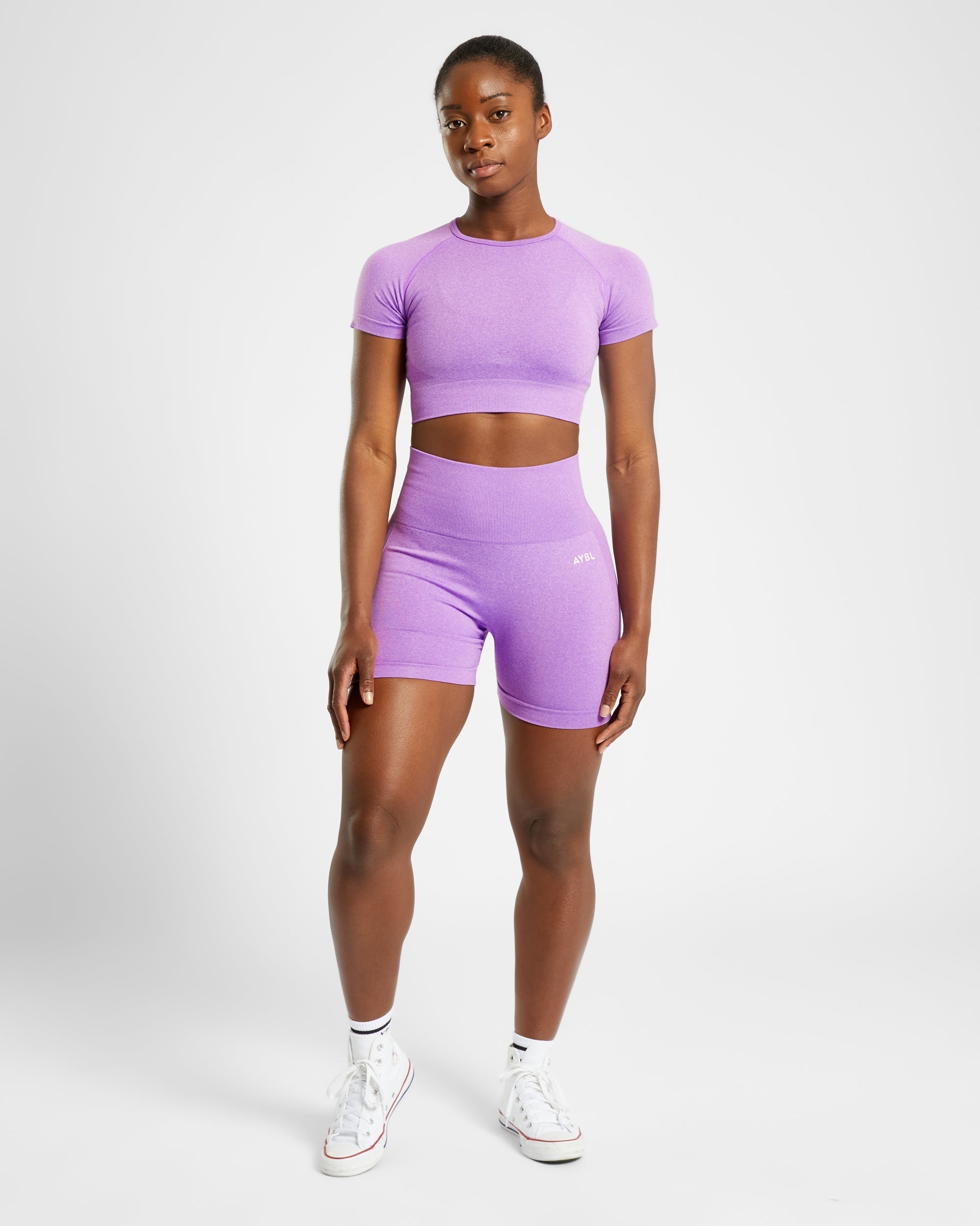 Empower Seamless Crop Top - Violet Marl