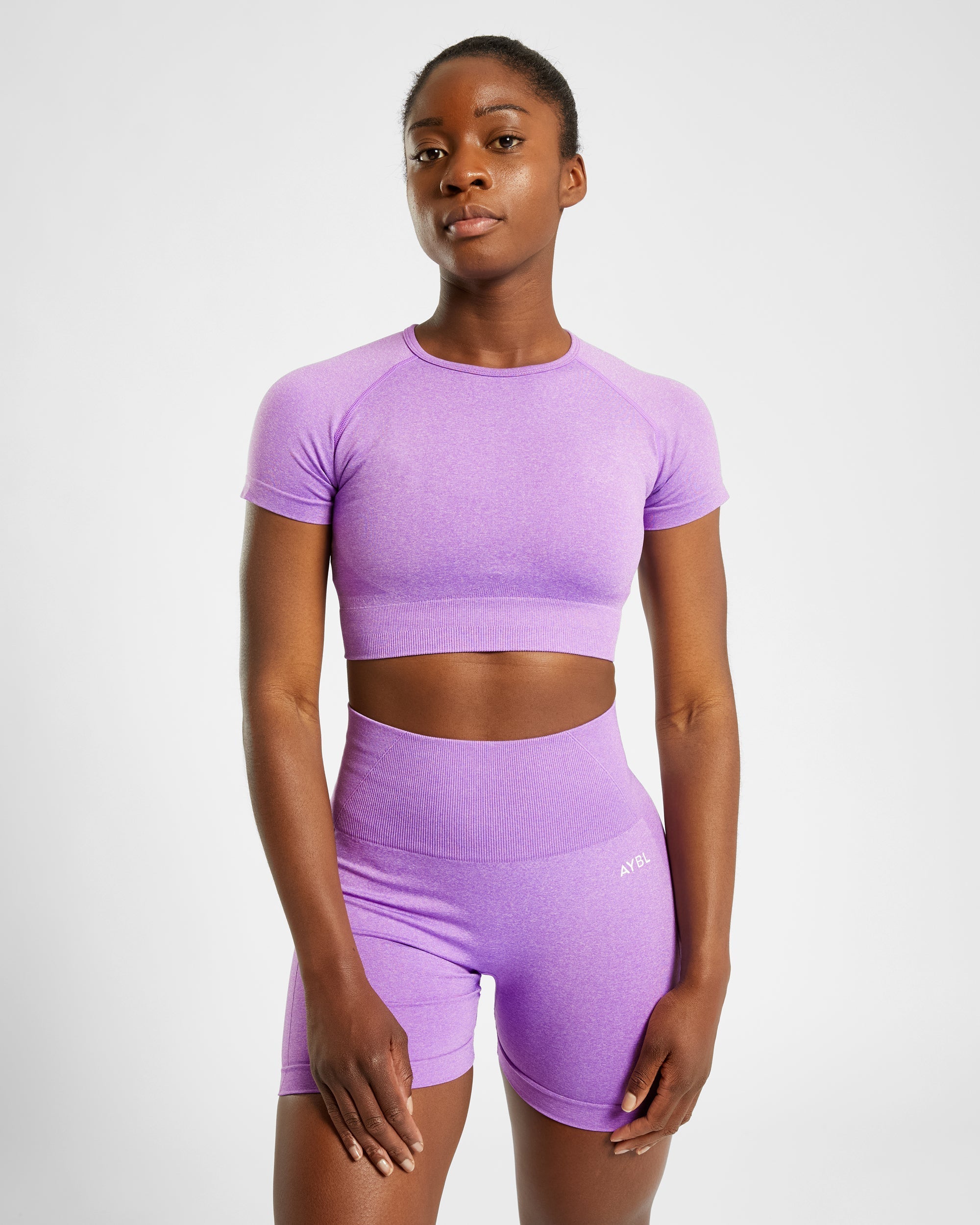 Empower Seamless Crop Top - Violet Marl