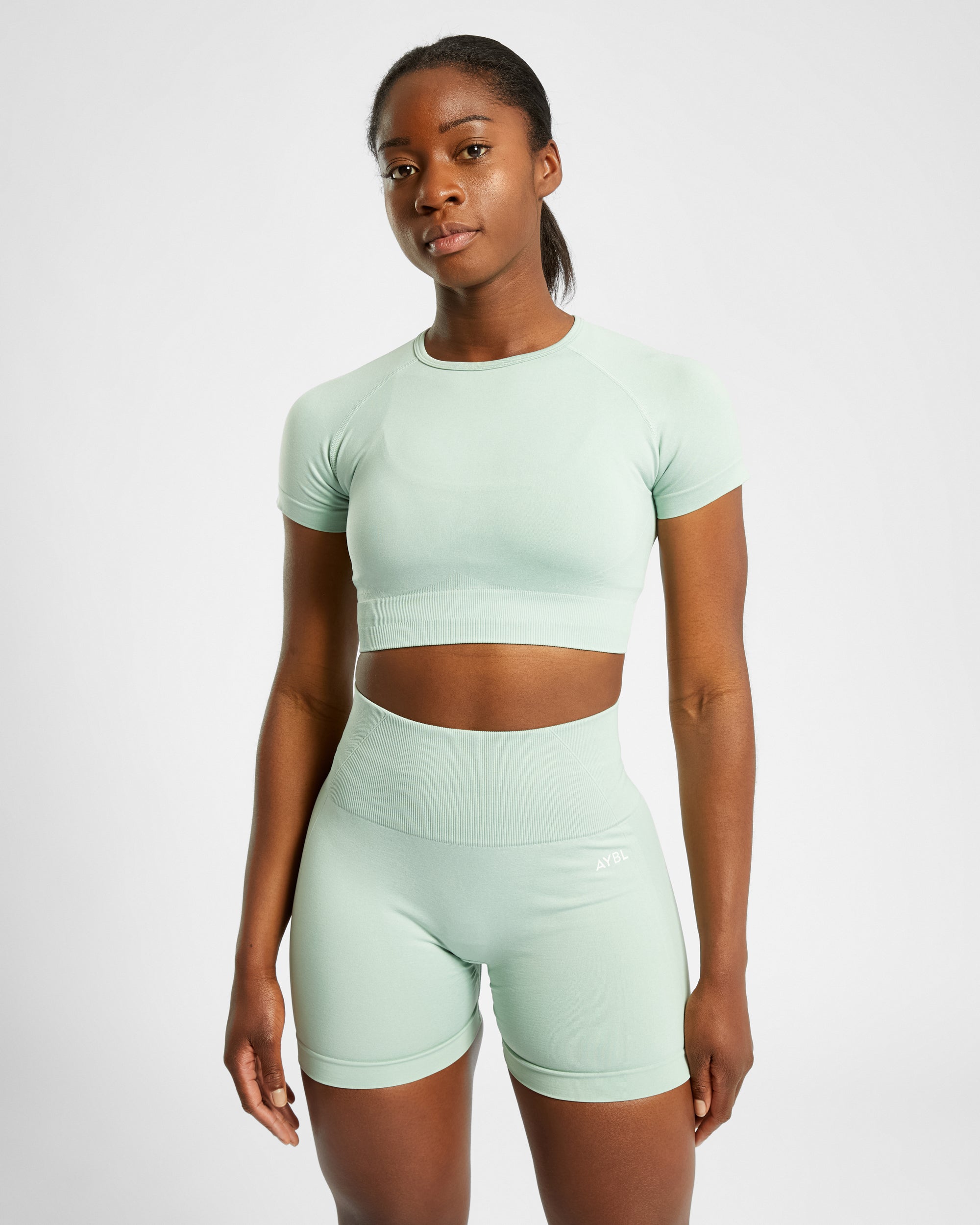 Empower Seamless Crop Top - Spring Vert Marl