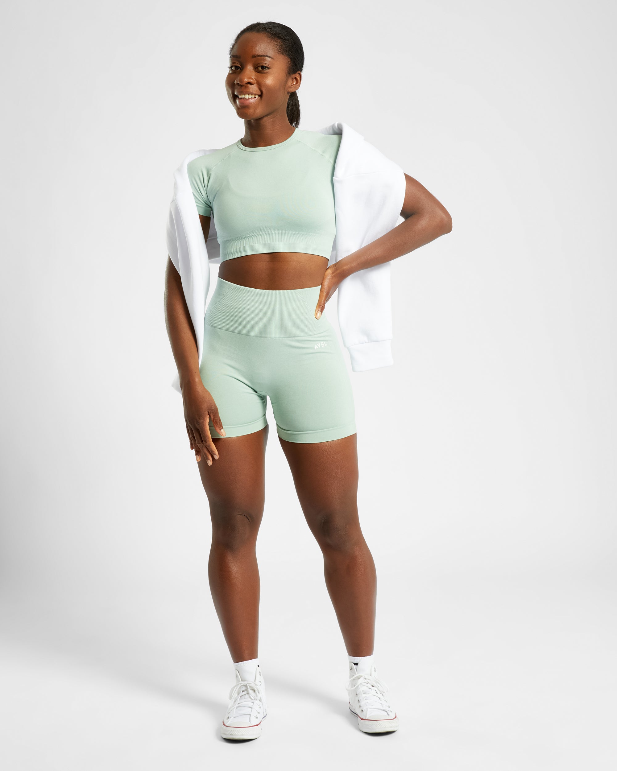 Empower Seamless Crop Top - Spring Vert Marl