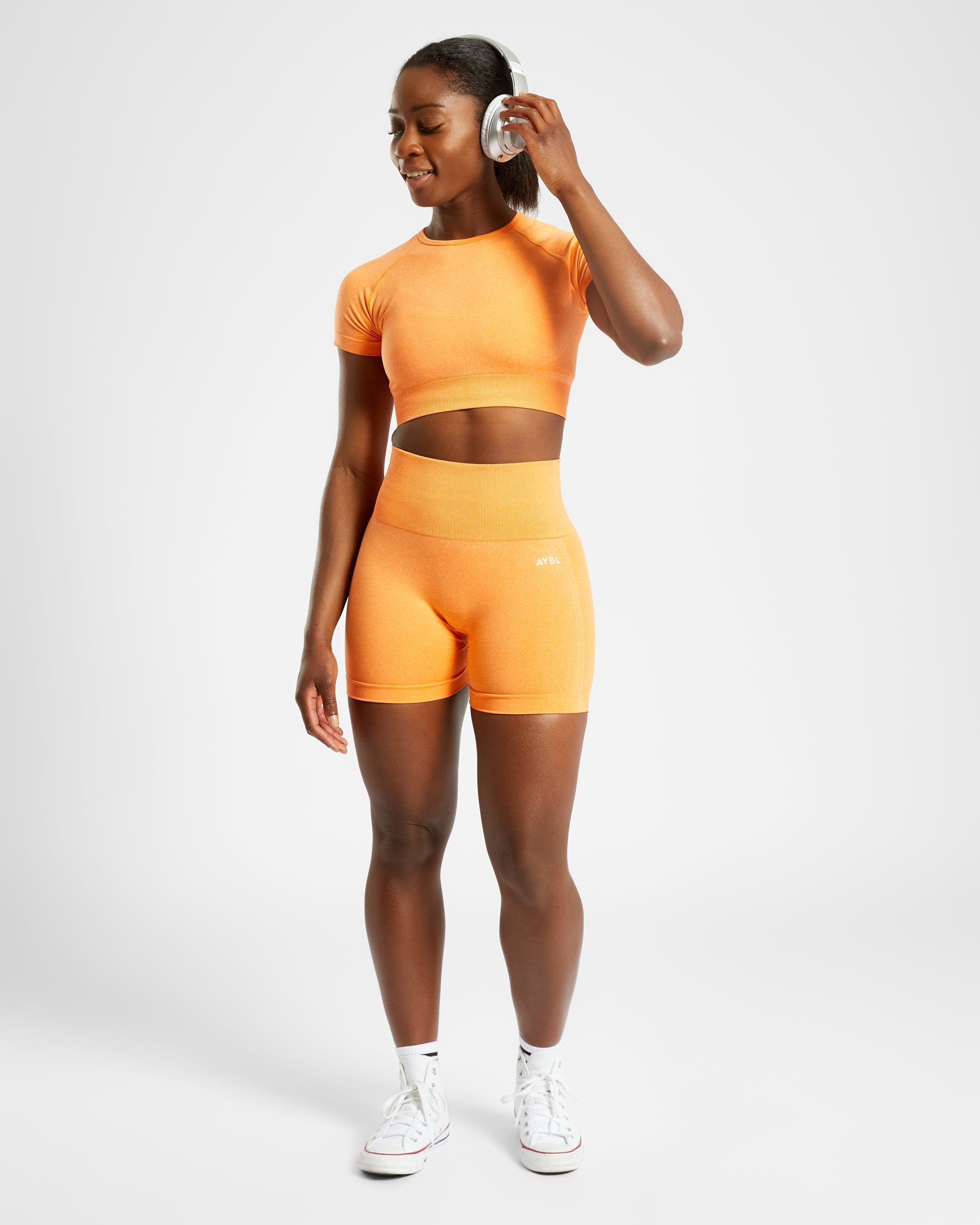 Empower Seamless Crop Top - Orange Marl