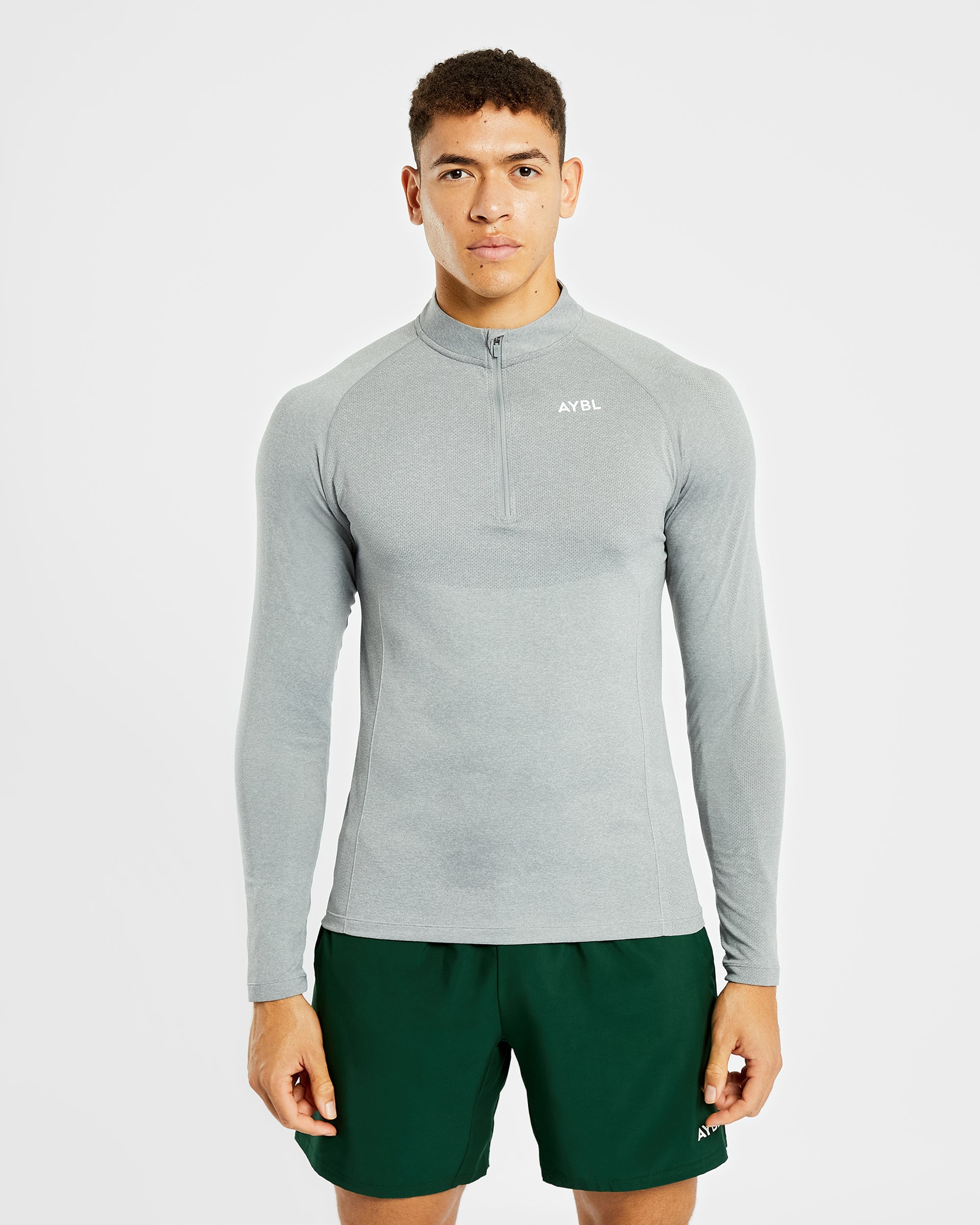 Essential Seamless 1/4 Zip Pullover - Gris Marl