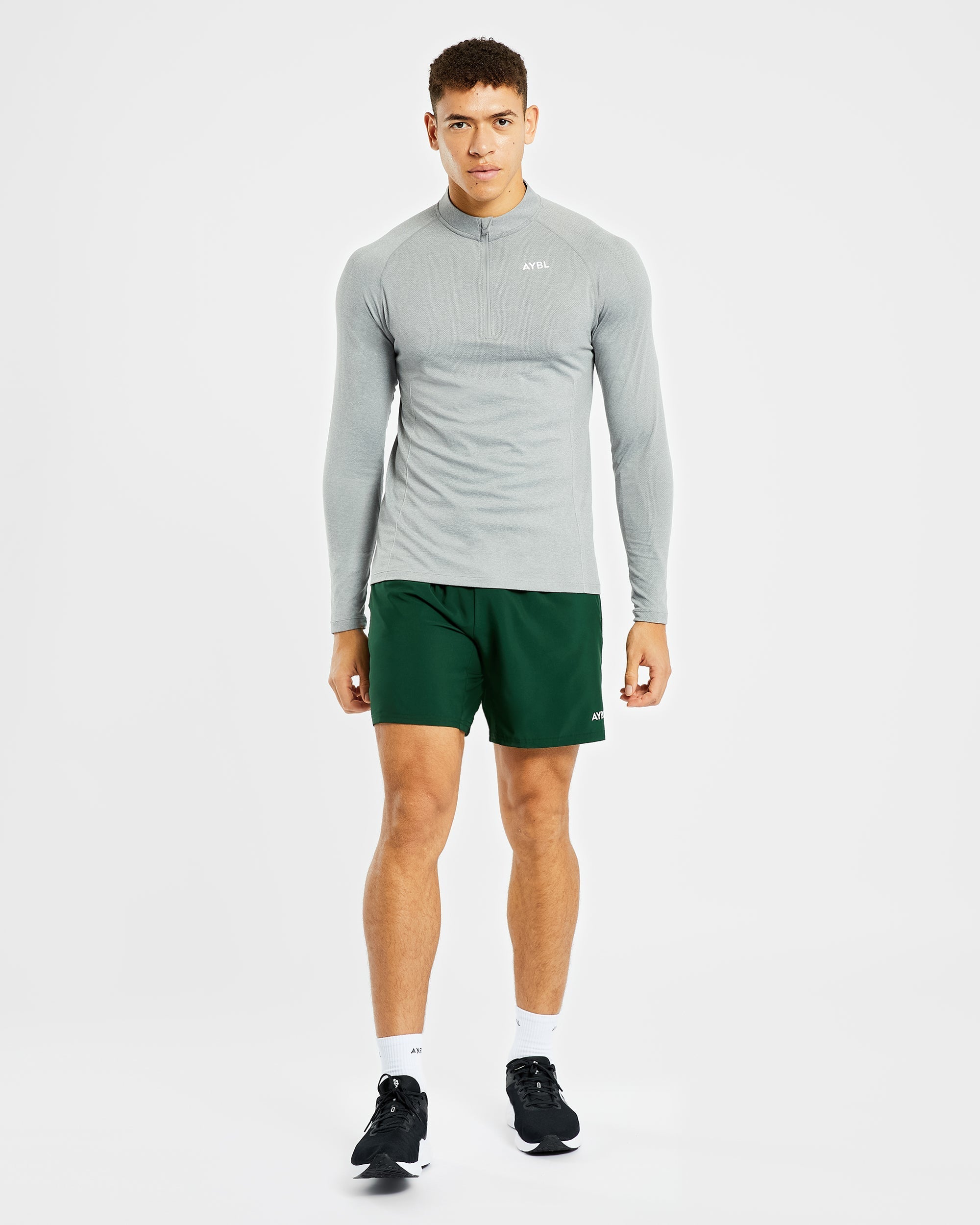 Essential Seamless 1/4 Zip Pullover - Gris Marl