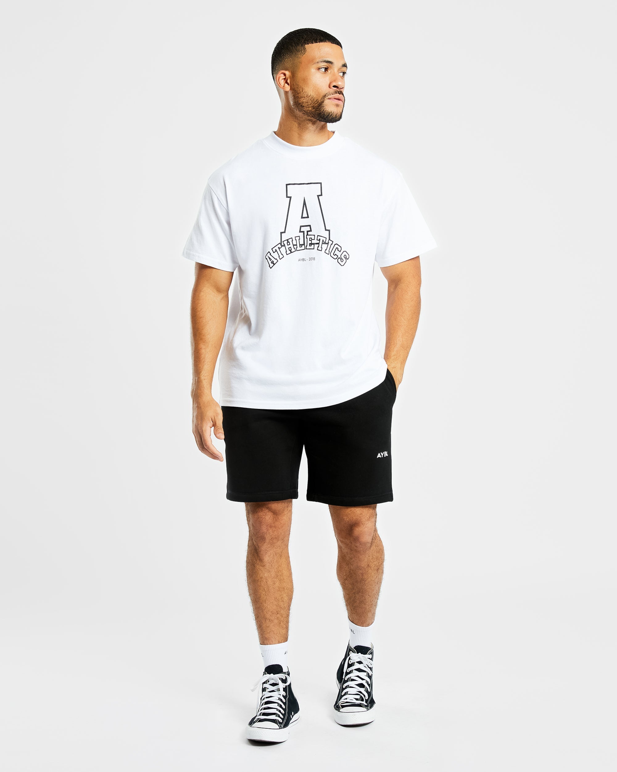 Athletics Varsity Oversized T Shirt - Blanc