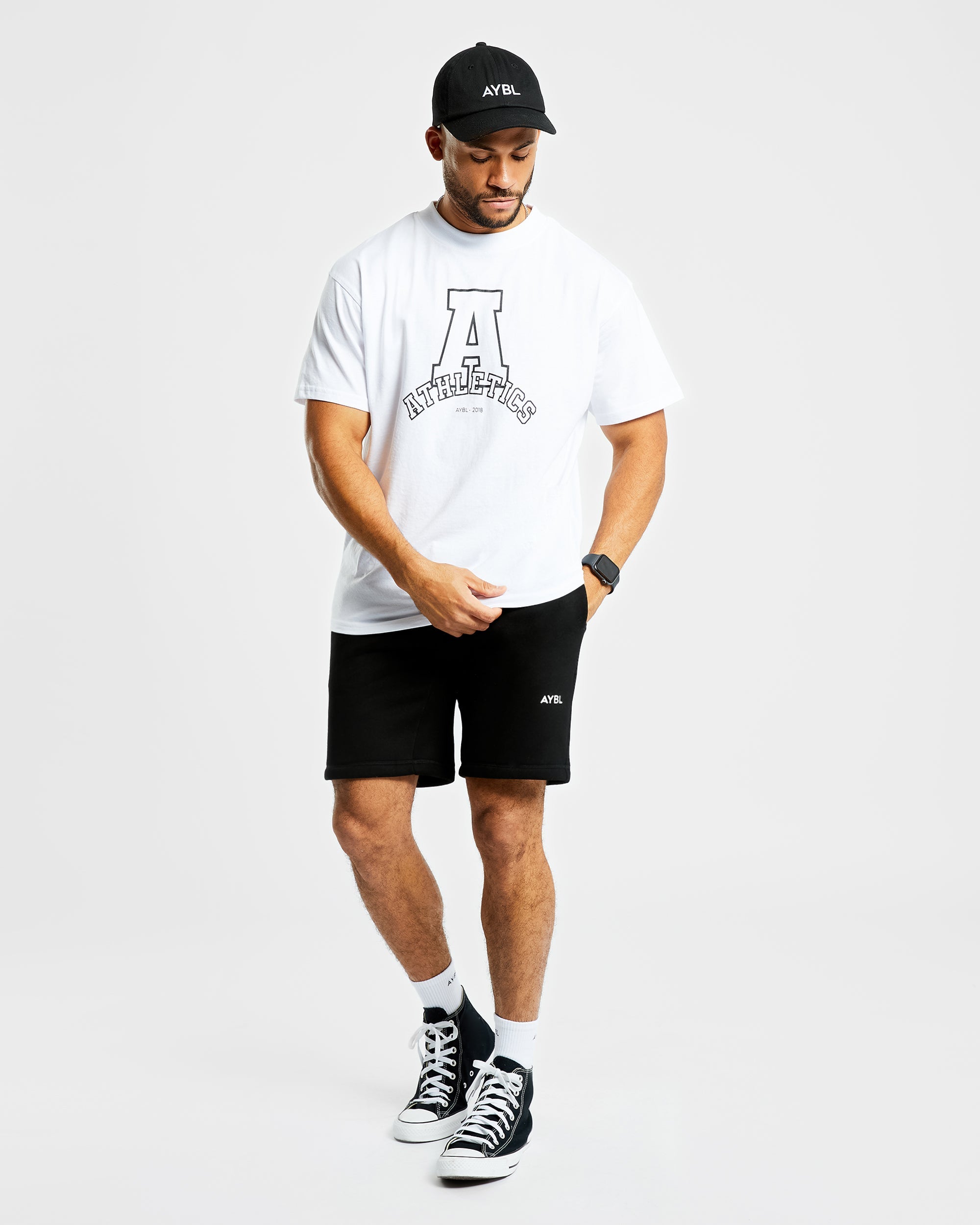 Athletics Varsity Oversized T Shirt - Blanc