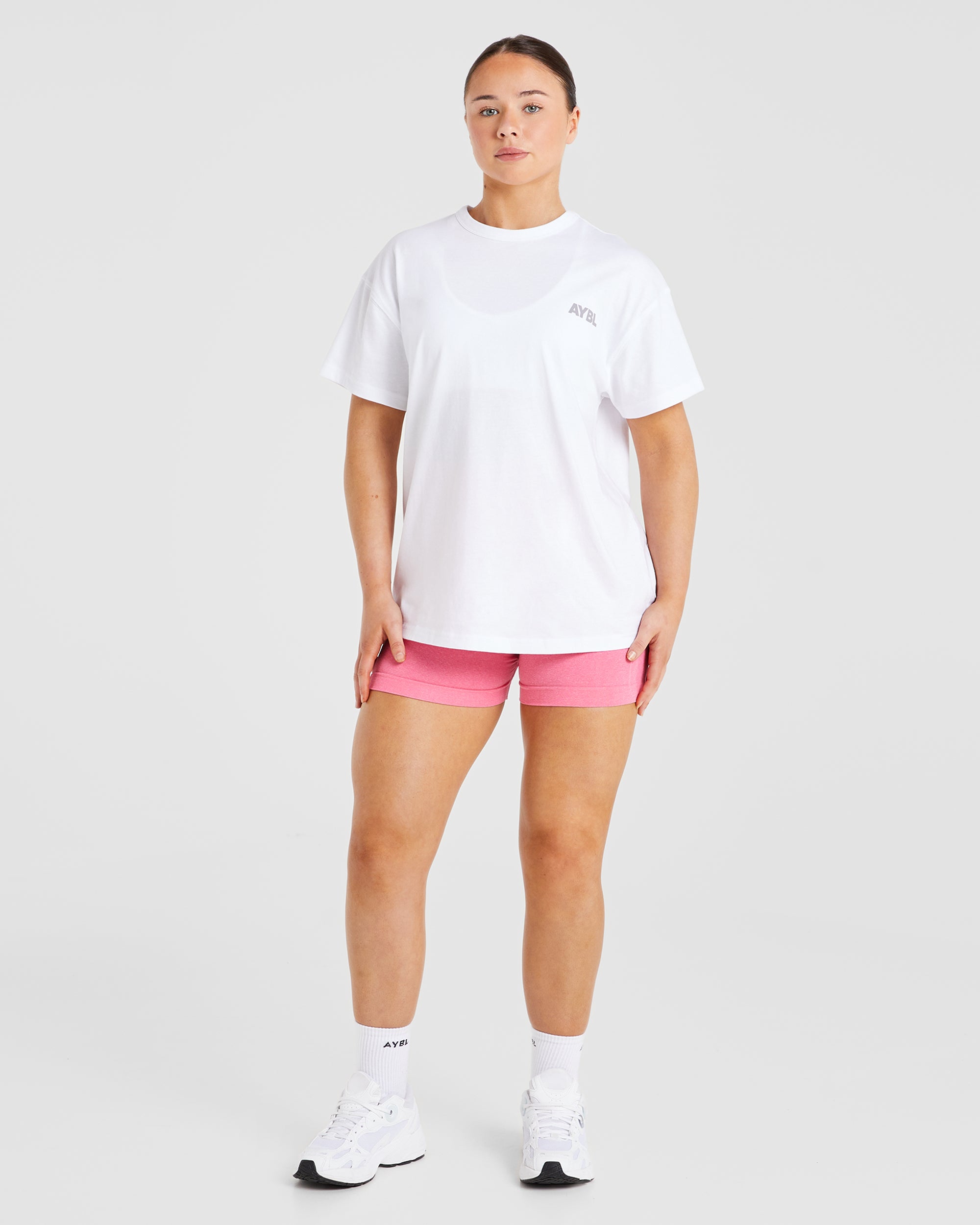 Athletics Club Oversized T Shirt - Blanc/Gris