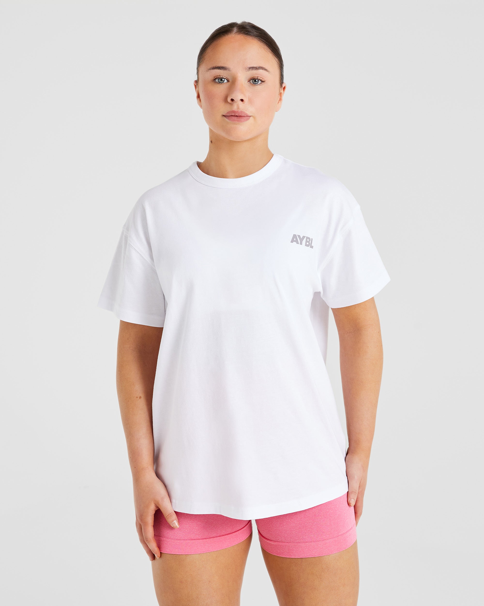 Athletics Club Oversized T Shirt - Blanc/Gris