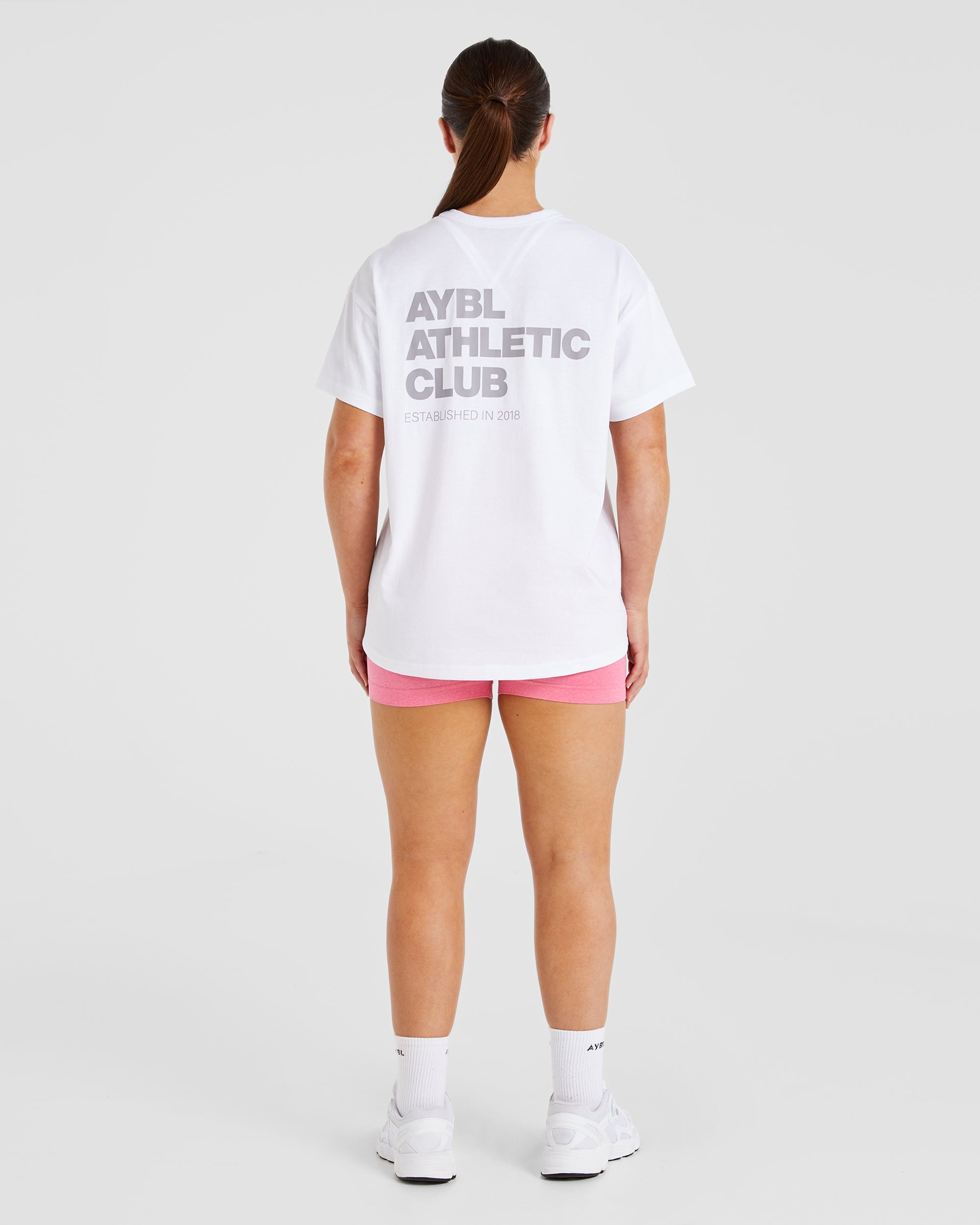 Athletics Club Oversized T Shirt - Blanc/Gris