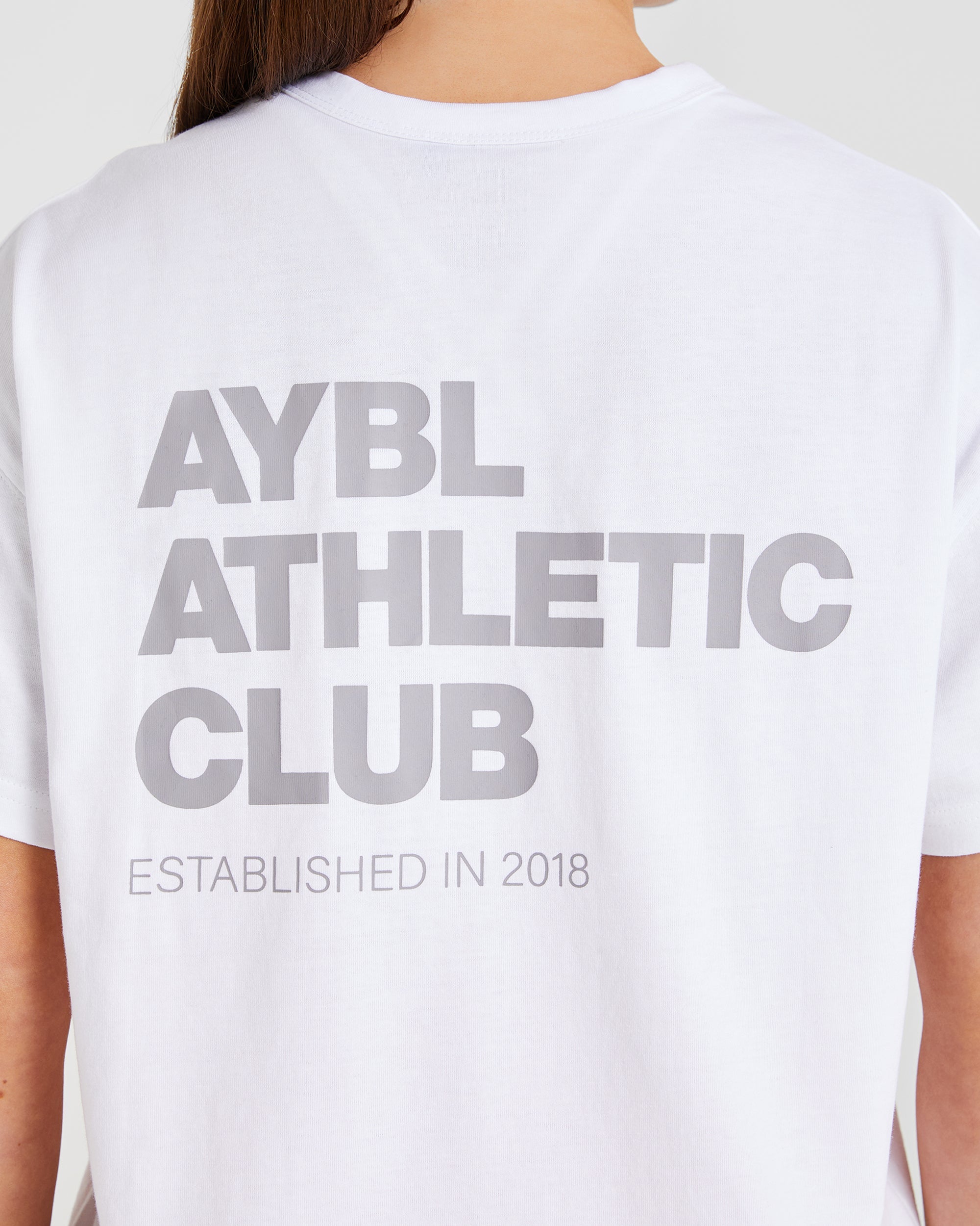 Athletics Club Oversized T Shirt - Blanc/Gris