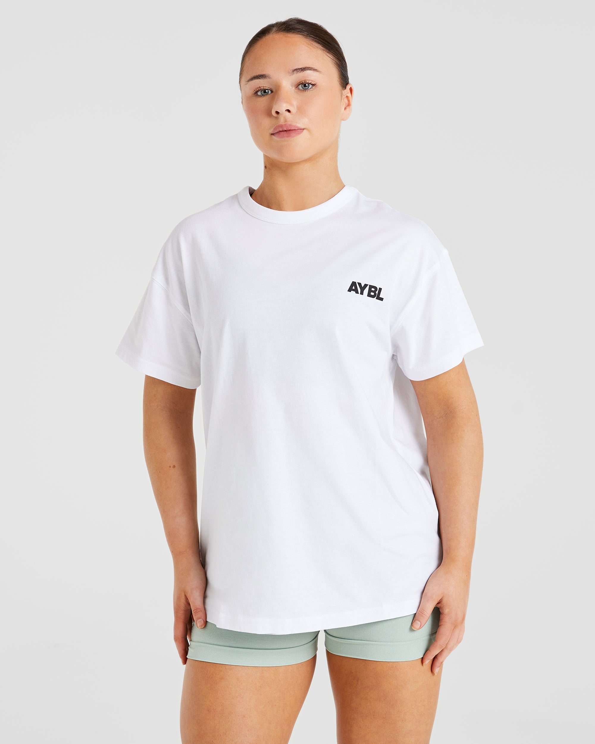 Athletics Club Oversized T Shirt - Blanc