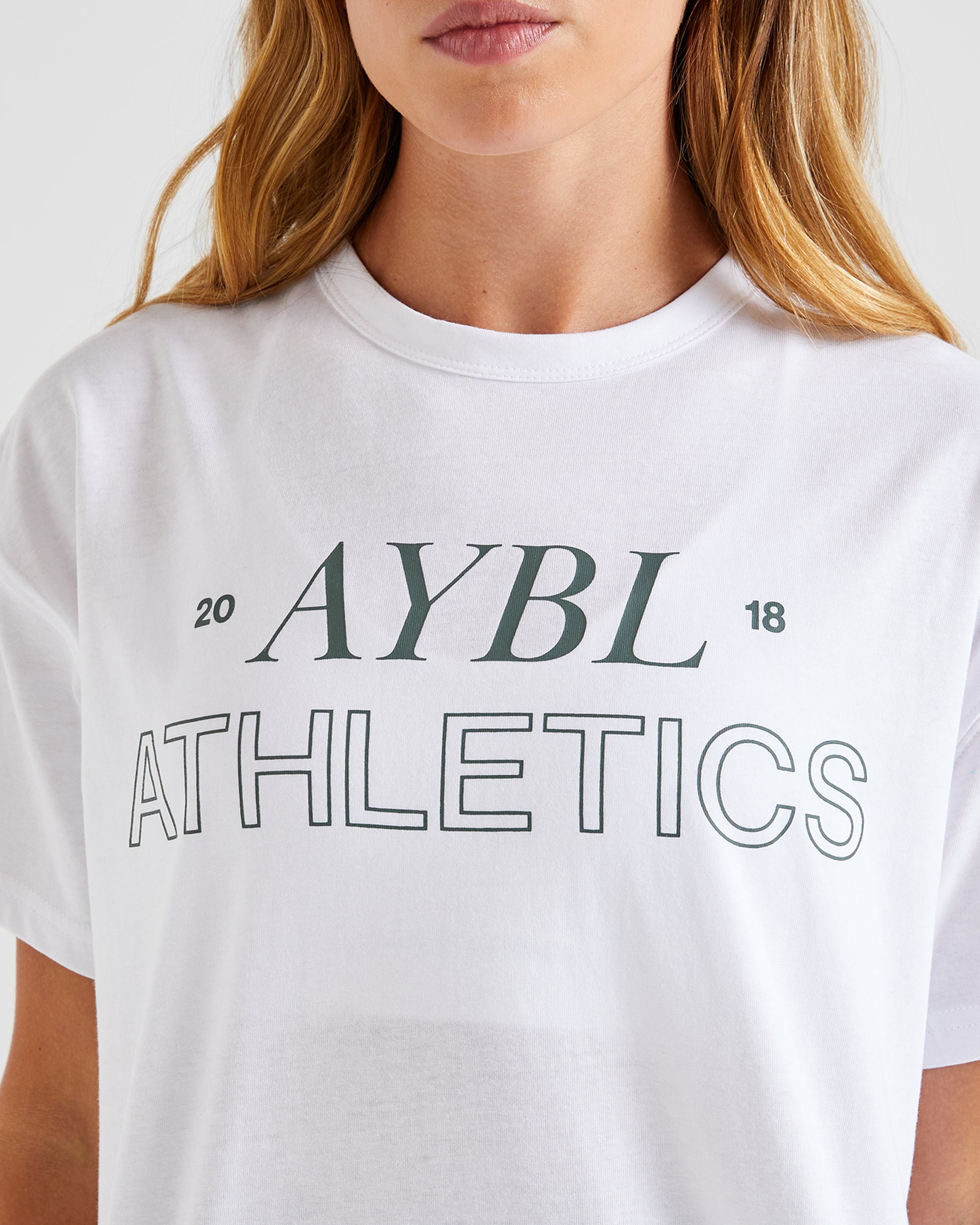 Athletics 18 Oversized T Shirt - Blanc/Vert foncé