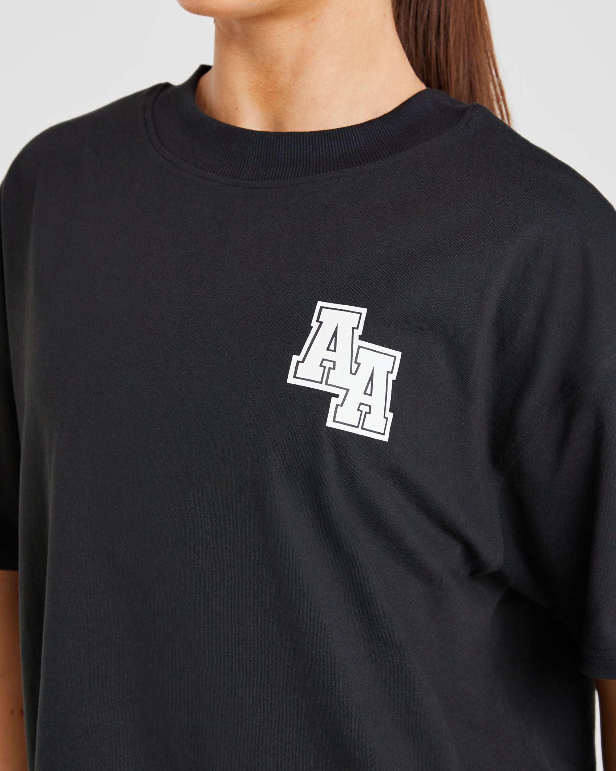 Athletics Slogan Oversized T Shirt - Noir