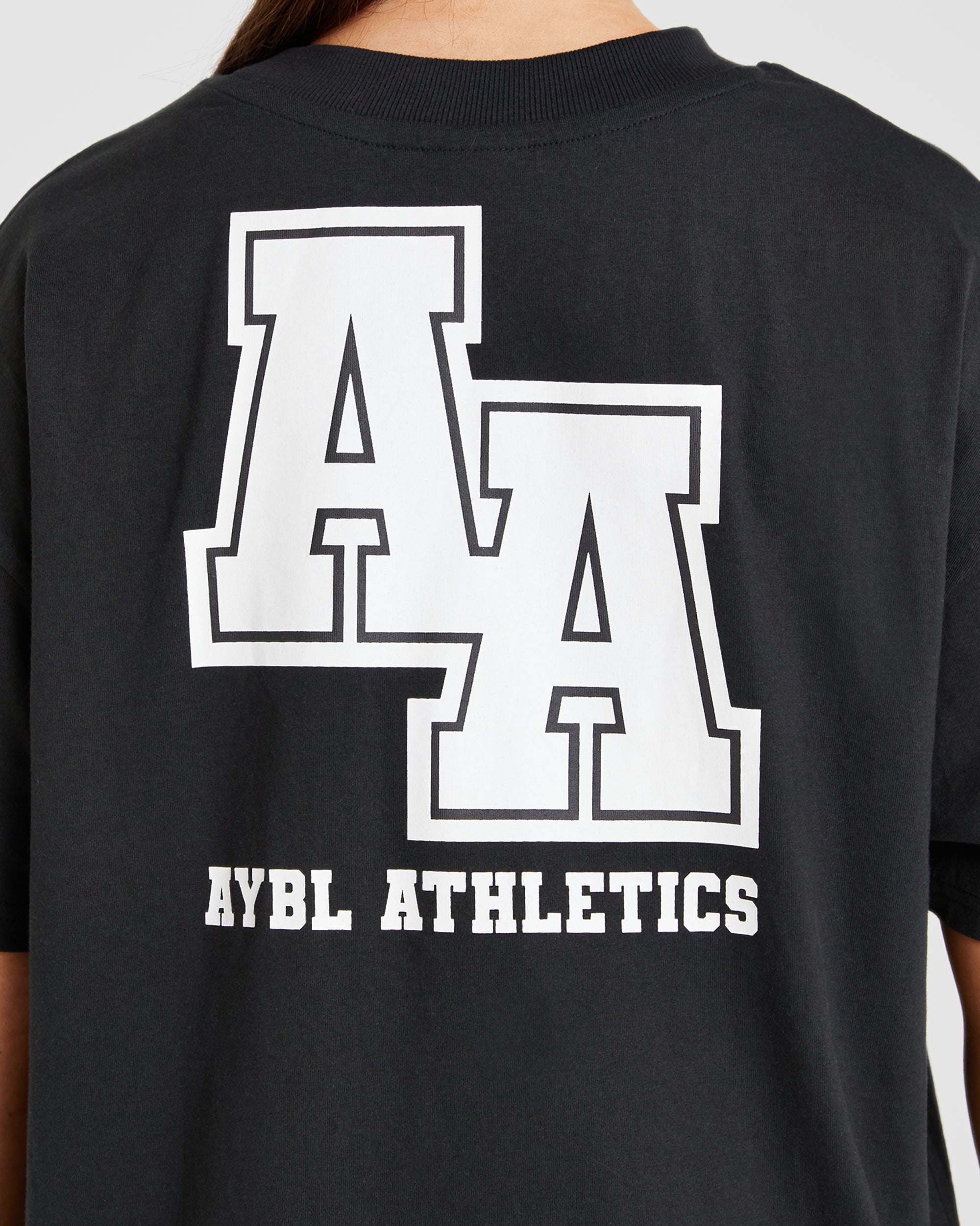 Athletics Slogan Oversized T Shirt - Noir