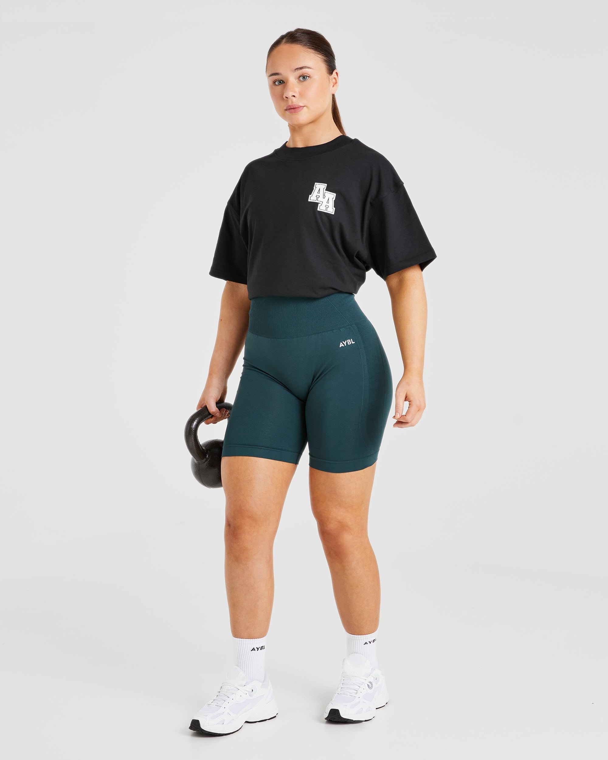 Athletics Slogan Oversized T Shirt - Noir