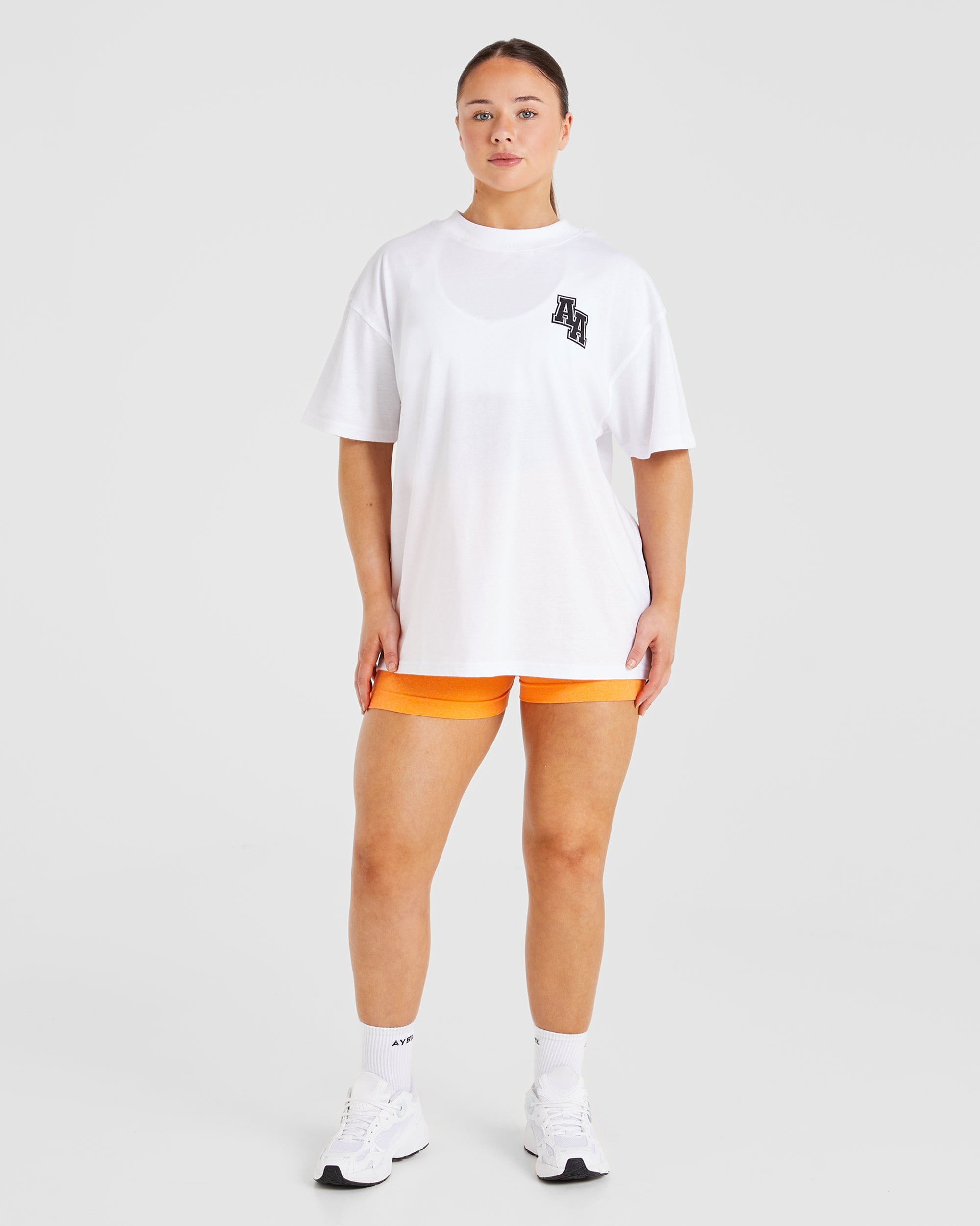 Athletics Slogan Oversized T Shirt - Blanc