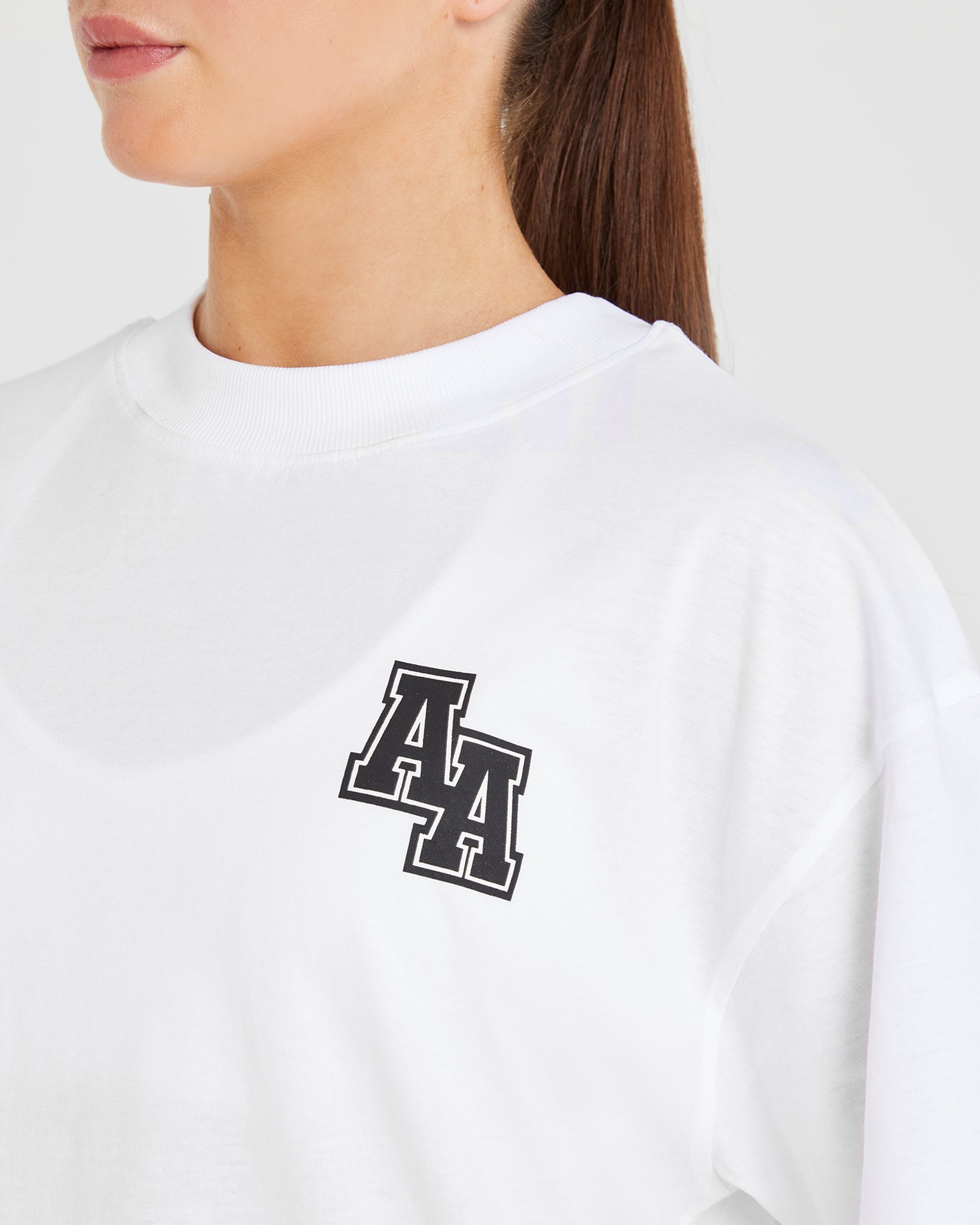 Athletics Slogan Oversized T Shirt - Blanc