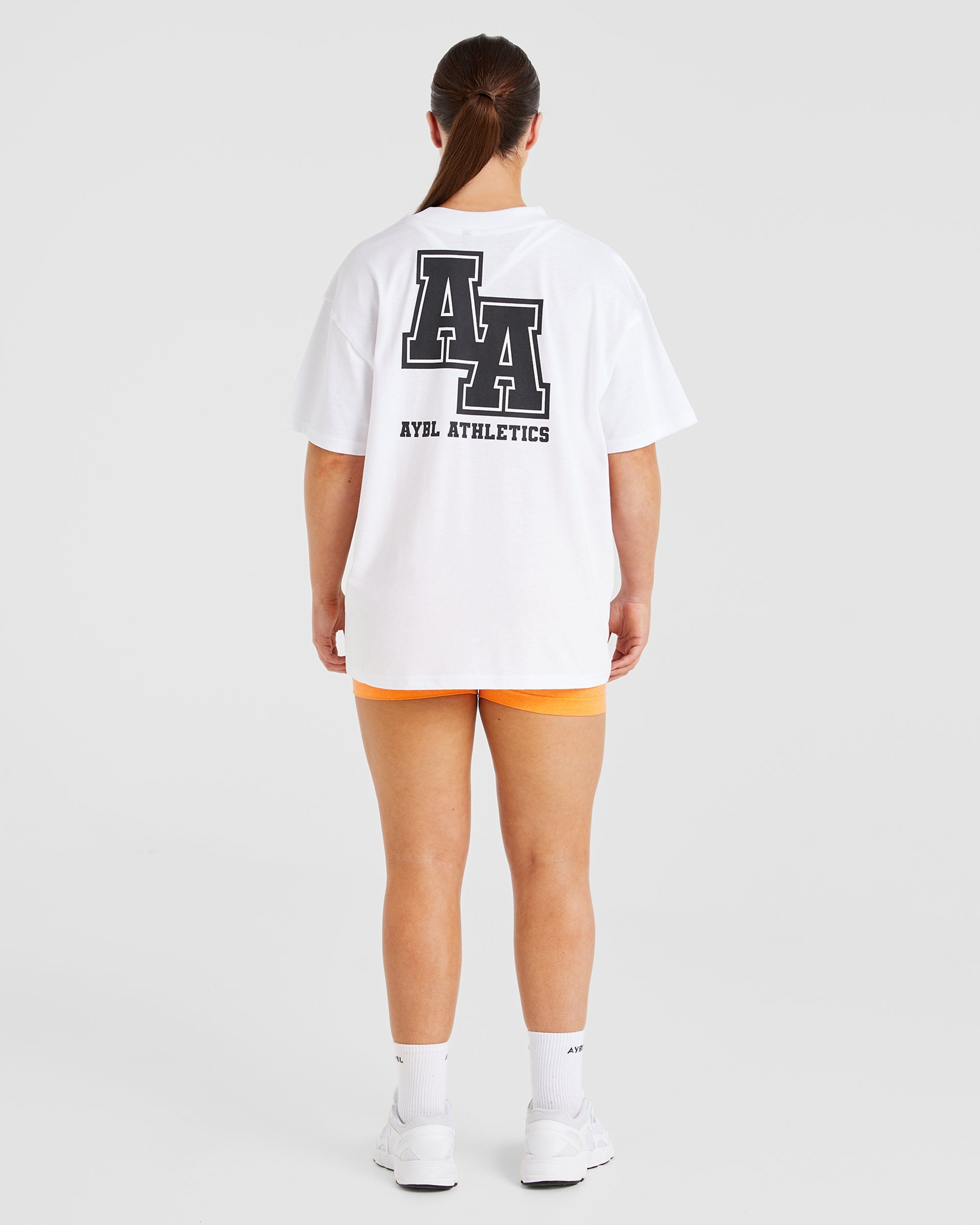 Athletics Slogan Oversized T Shirt - Blanc