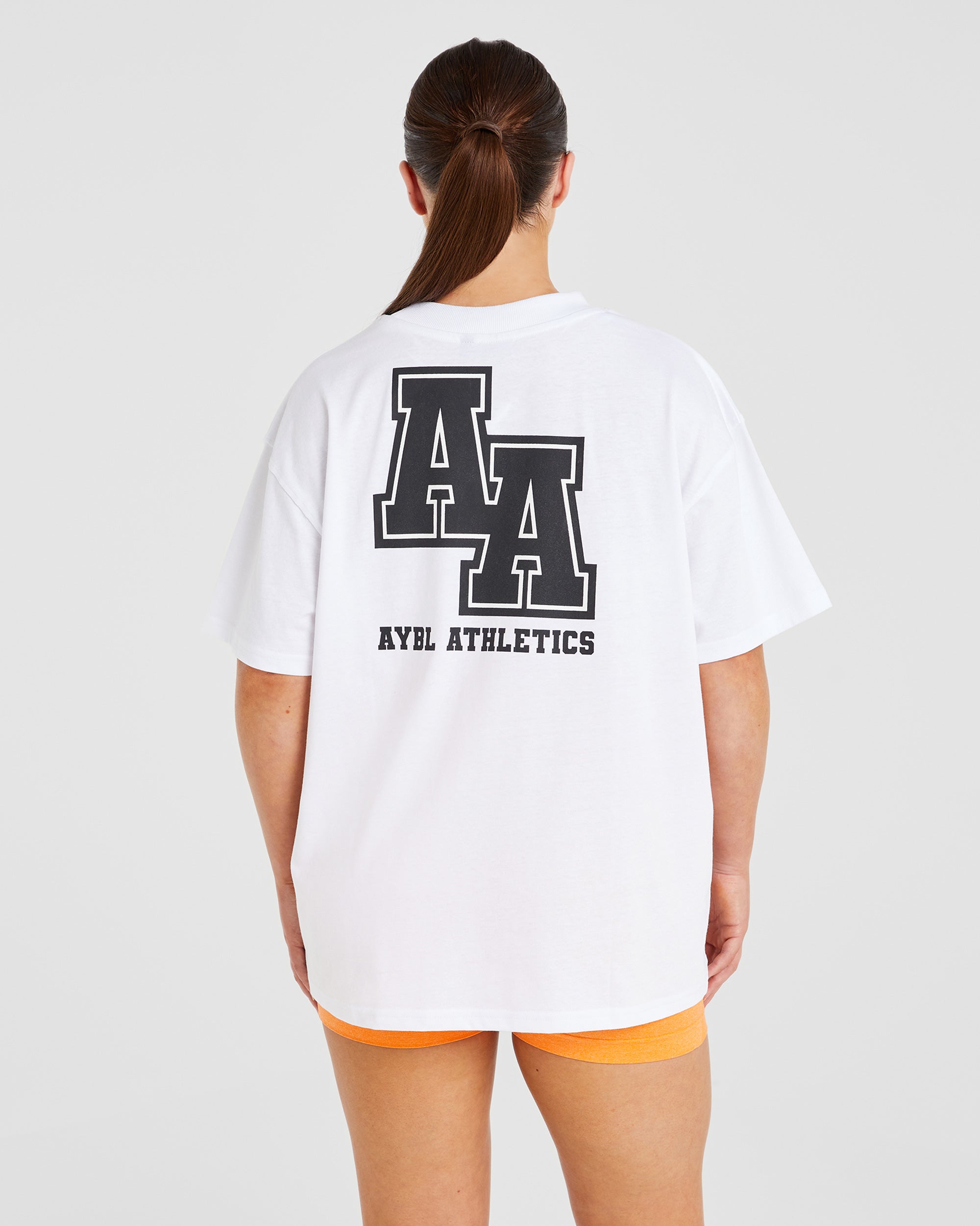 Athletics Slogan Oversized T Shirt - Blanc