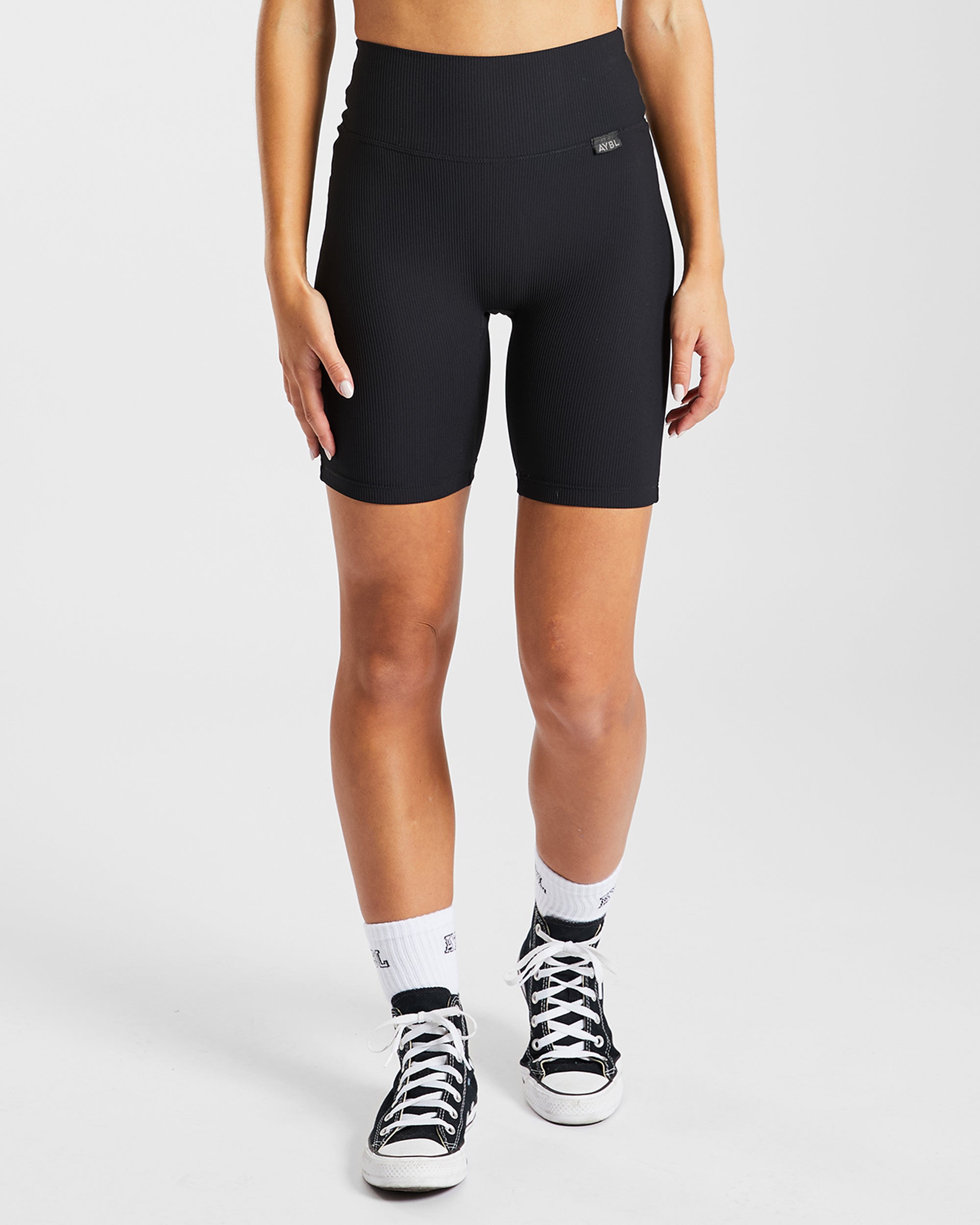 Sculpt Ribbed Cycling Shorts - Noir