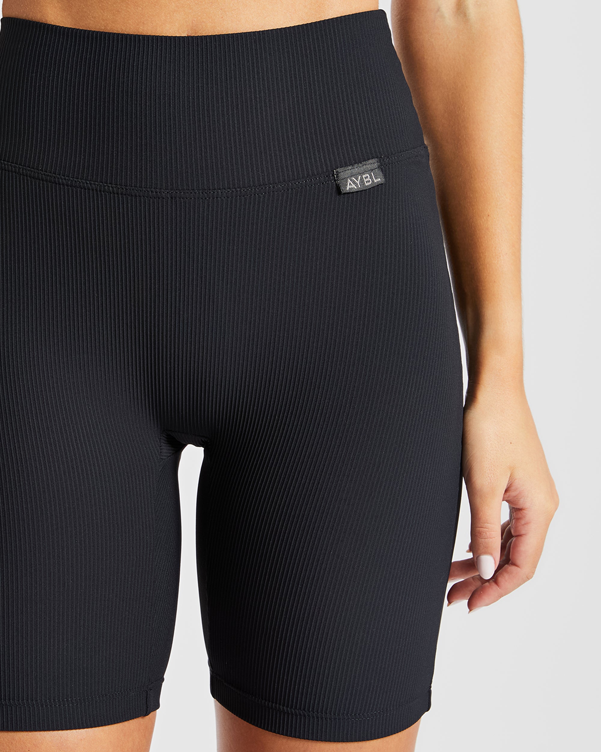 Sculpt Ribbed Cycling Shorts - Noir