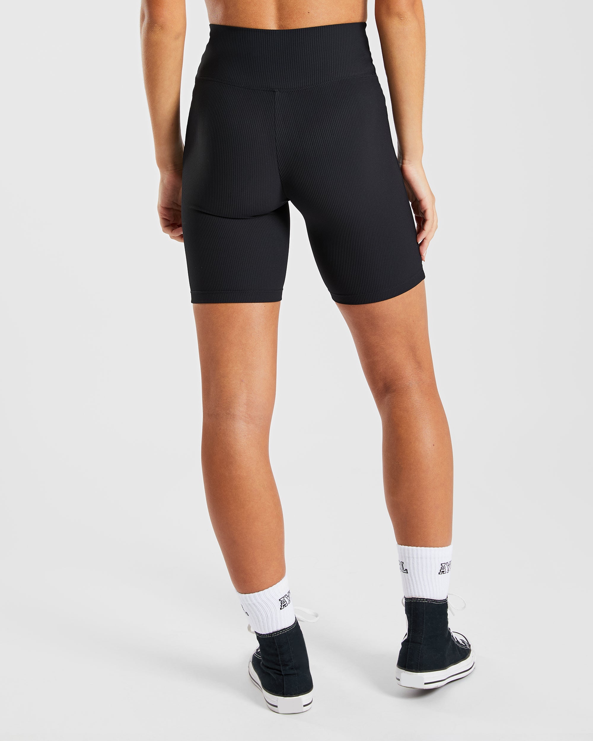 Sculpt Ribbed Cycling Shorts - Noir