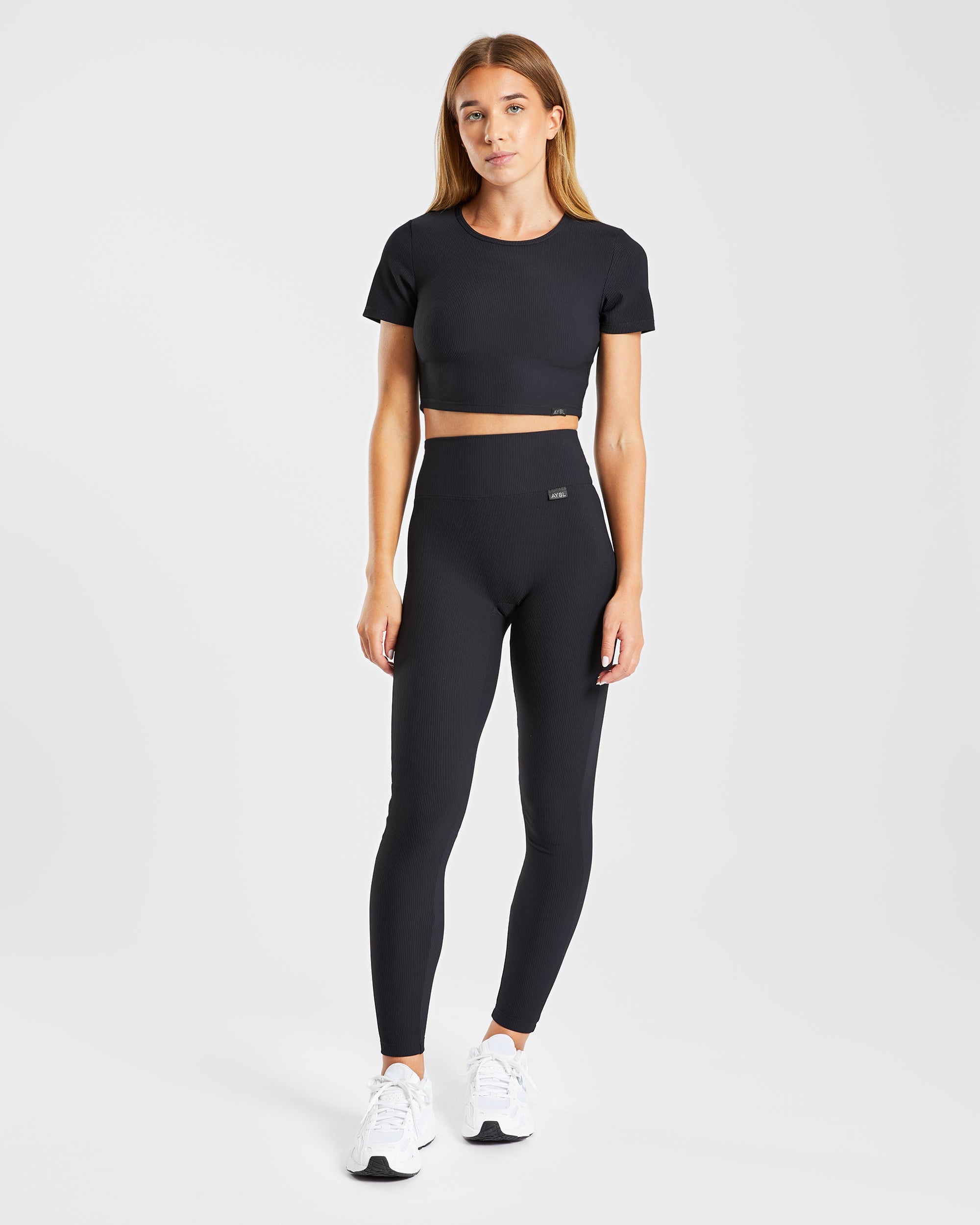 Sculpt Ribbed Leggings - Noir