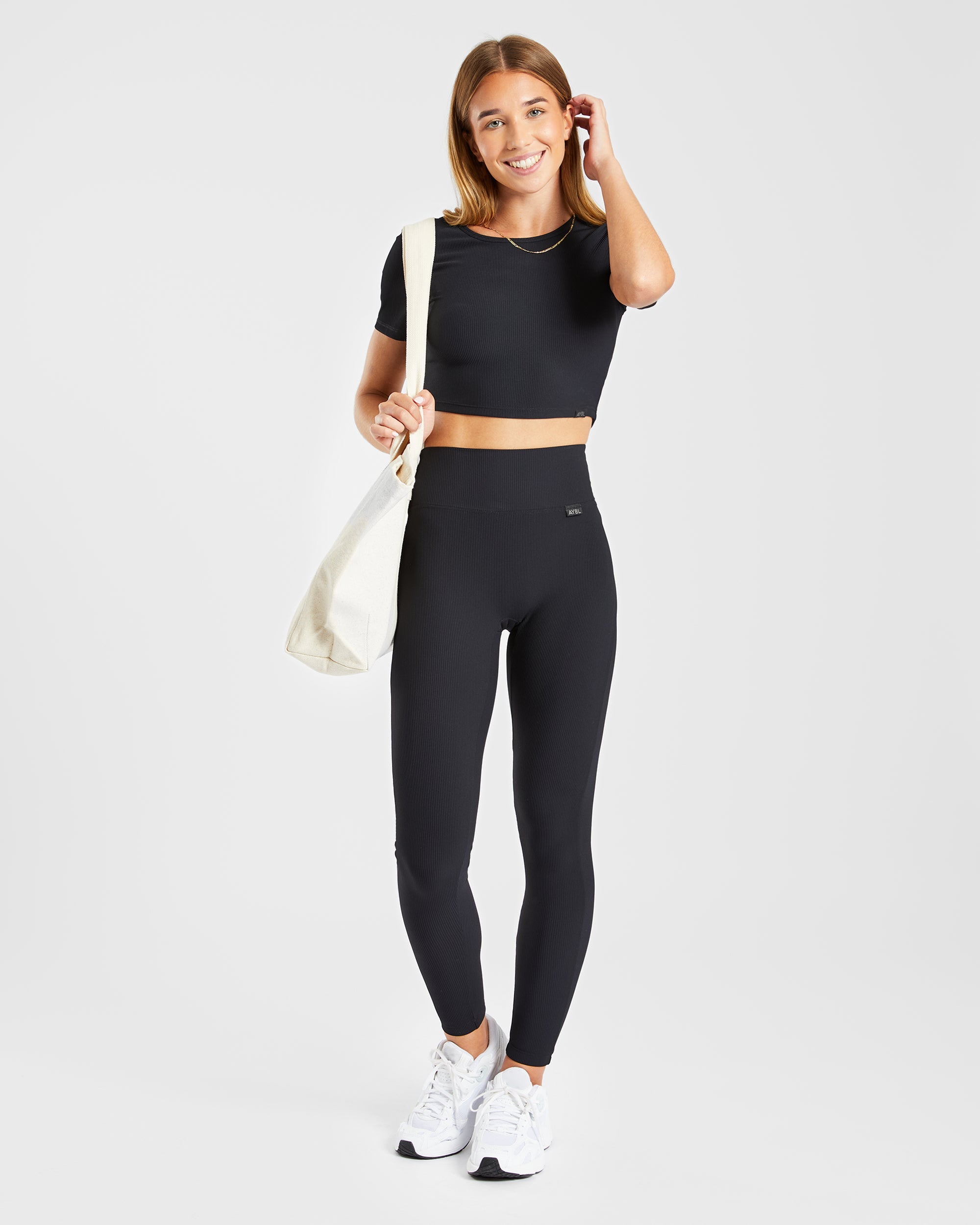 Sculpt Ribbed Leggings - Noir