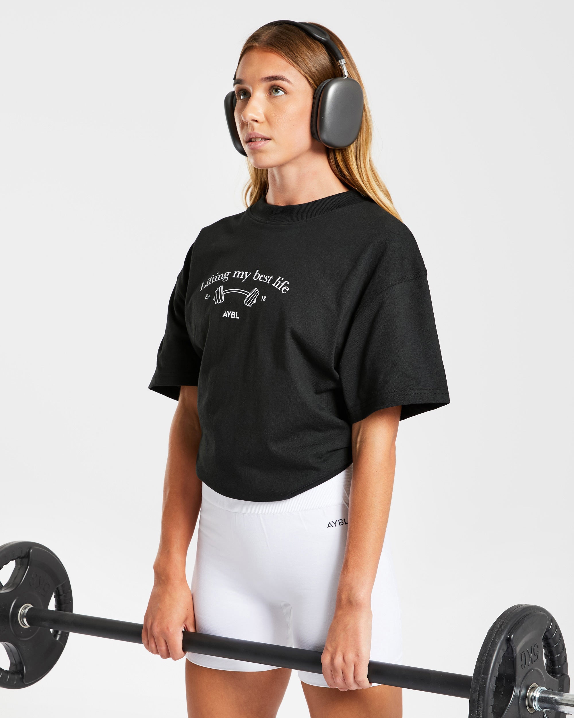 Lifting My Best Life Oversized T Shirt - Noir