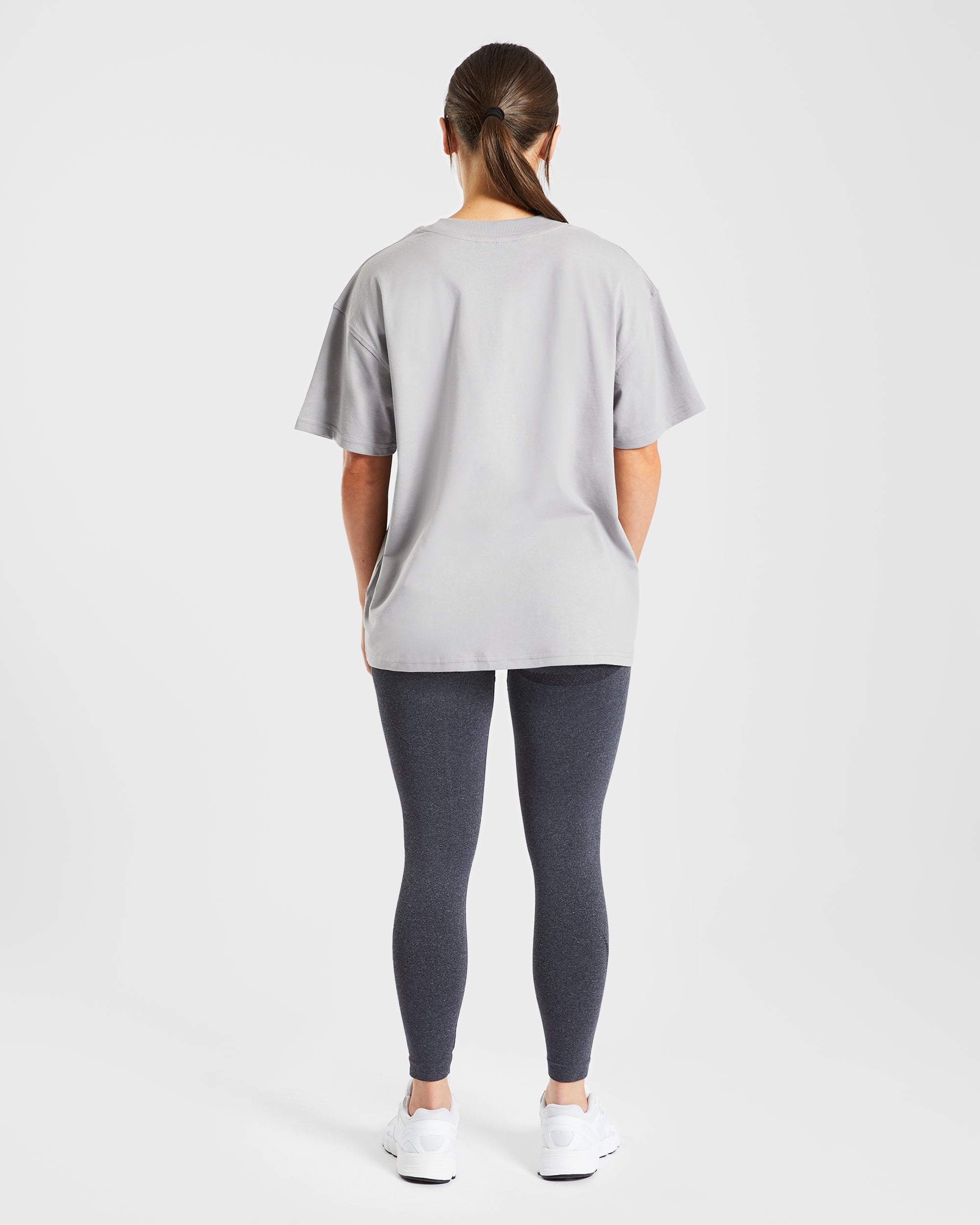 Lifting My Best Life Oversized T Shirt - Gris