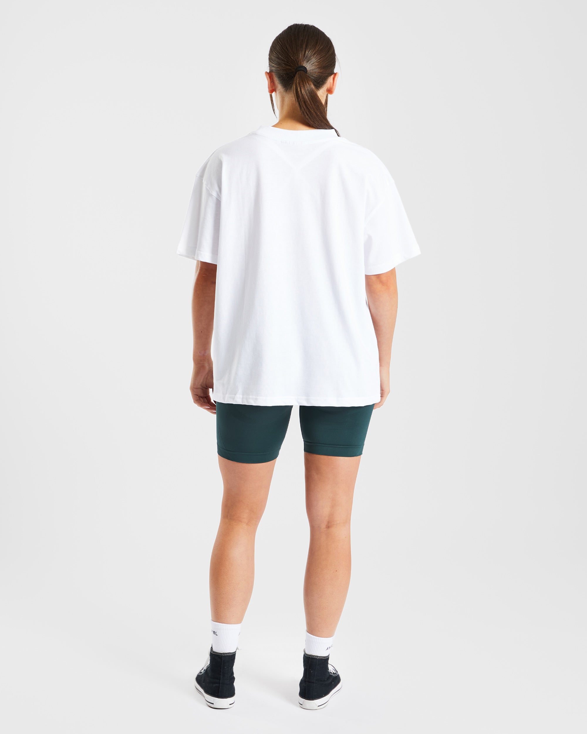 Lifting My Best Life Oversized T Shirt - Blanc