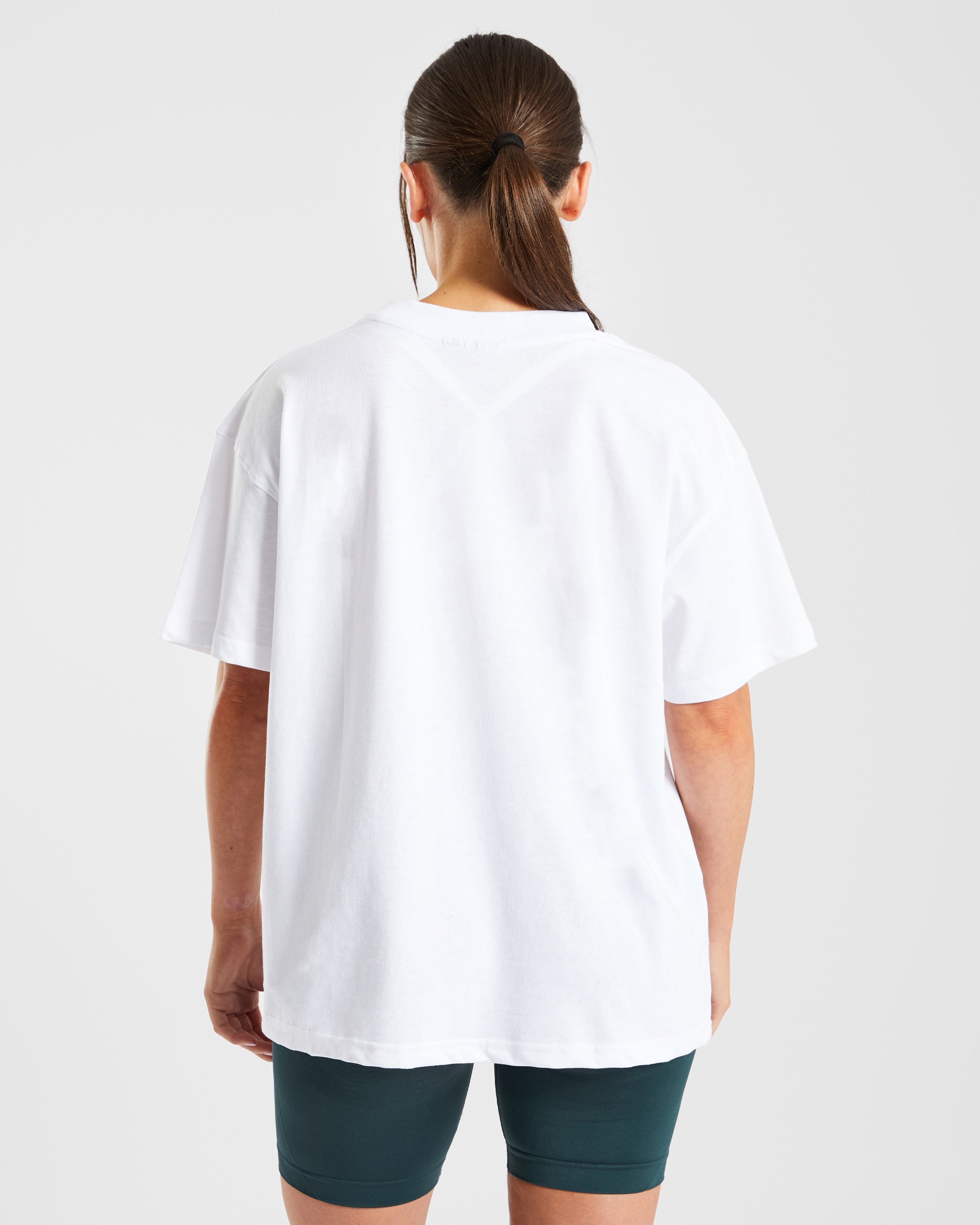 Lifting My Best Life Oversized T Shirt - Blanc